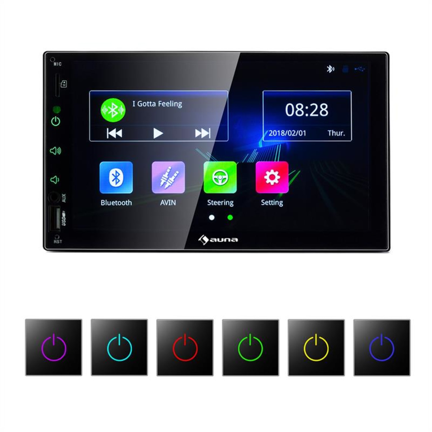 MVD-400 CP Autoradio 7" Touchscreen 4x45W BT Android Auto USB 2 DIN nera 