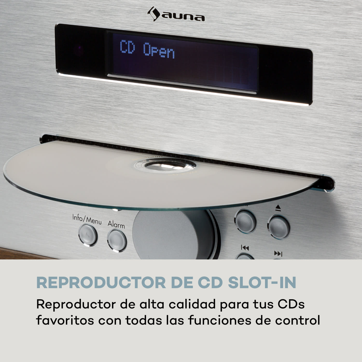 Silver Star CD-DAB 2x20W máx. Reproductor de CD con ranura DAB+ BT Alu marrón 