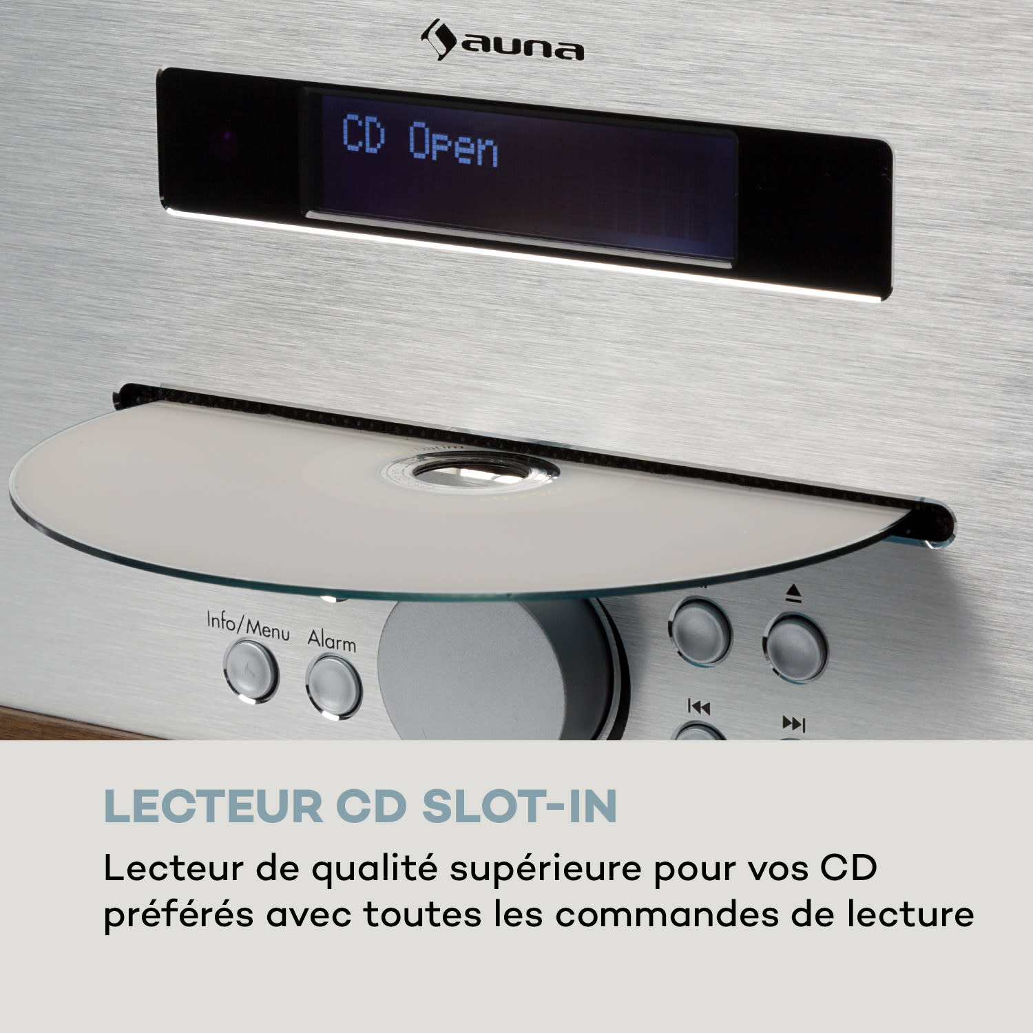 Silver Star lecteur CD-DAB 2 x 20 W max. Lecteur CD Slot-In DAB+ BT Alu marron