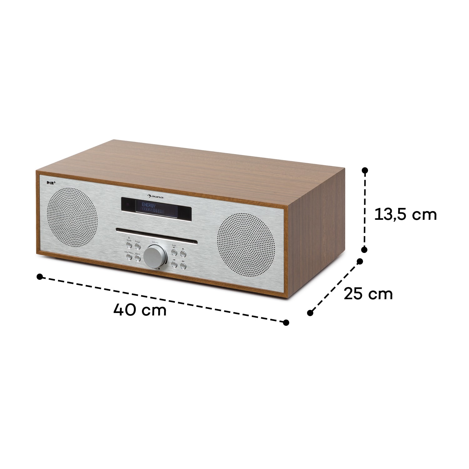 Silver Star lecteur CD-DAB 2 x 20 W max. Lecteur CD Slot-In DAB+ BT Alu marron