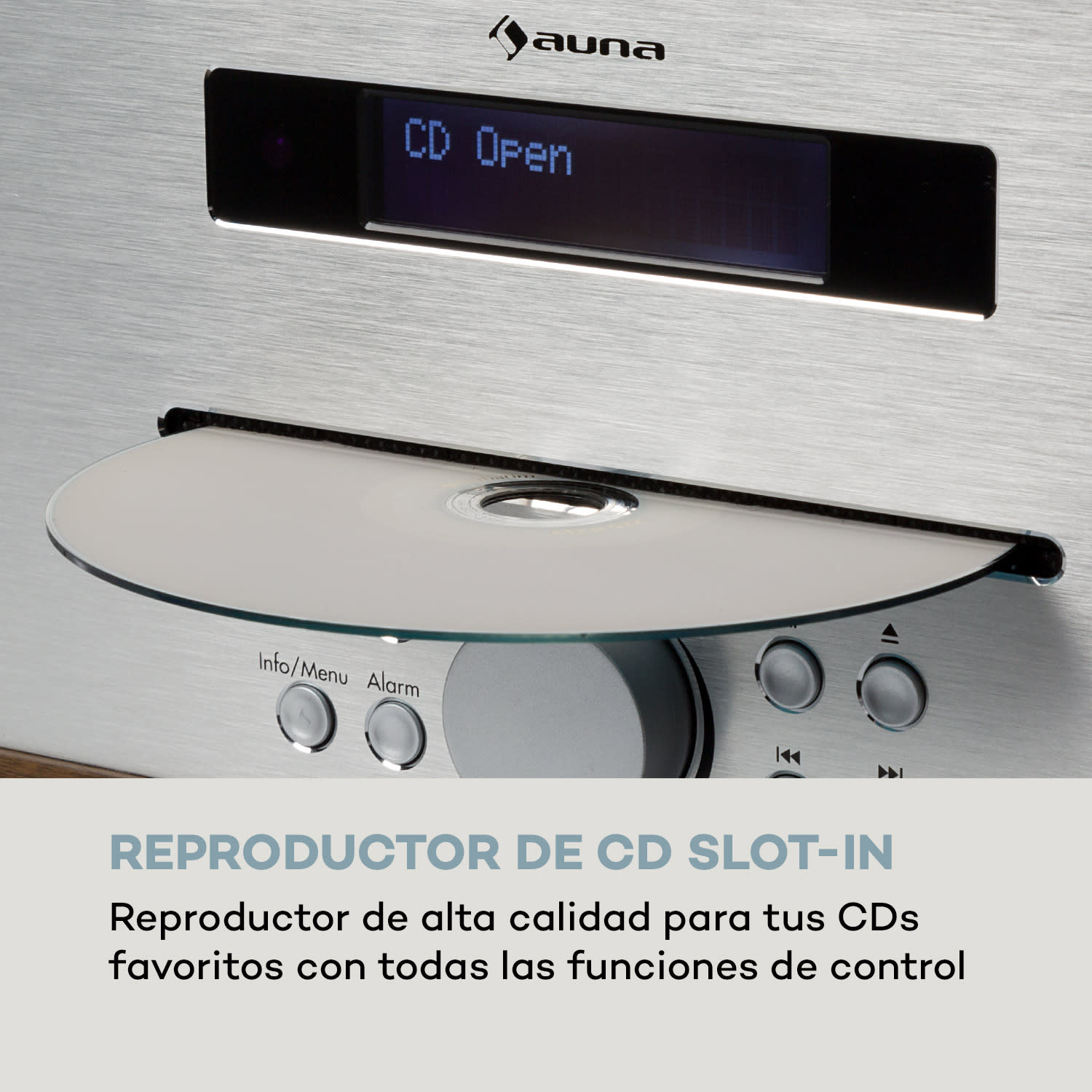 Silver Star CD-DAB 2x20W máx. reproductor de CD con ranura DAB+ BT Alu blanco
