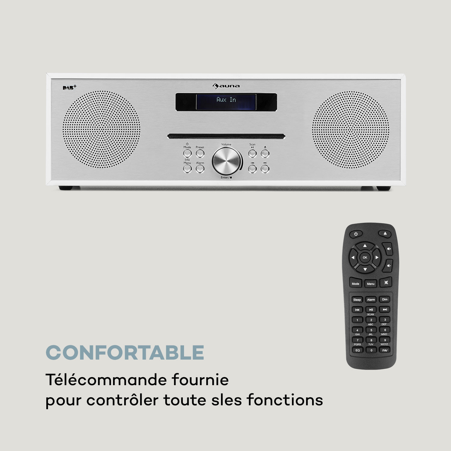 Silver Star lecteur CD-DAB 2 x 20 W max. Lecteur CD Slot-In DAB+ BT Alu blanc