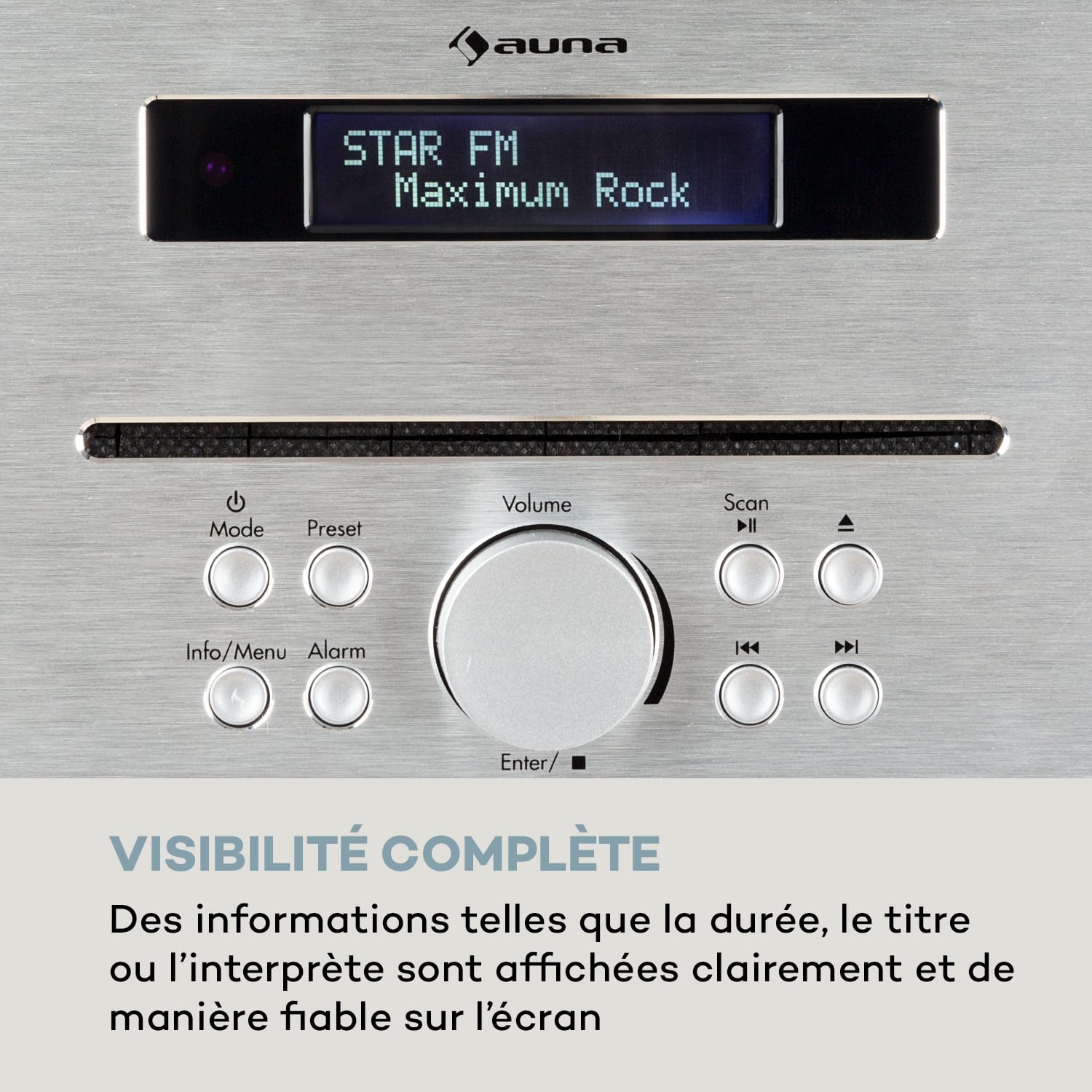 Silver Star lecteur CD-DAB 2 x 20 W max. Lecteur CD Slot-In DAB+ BT Alu blanc