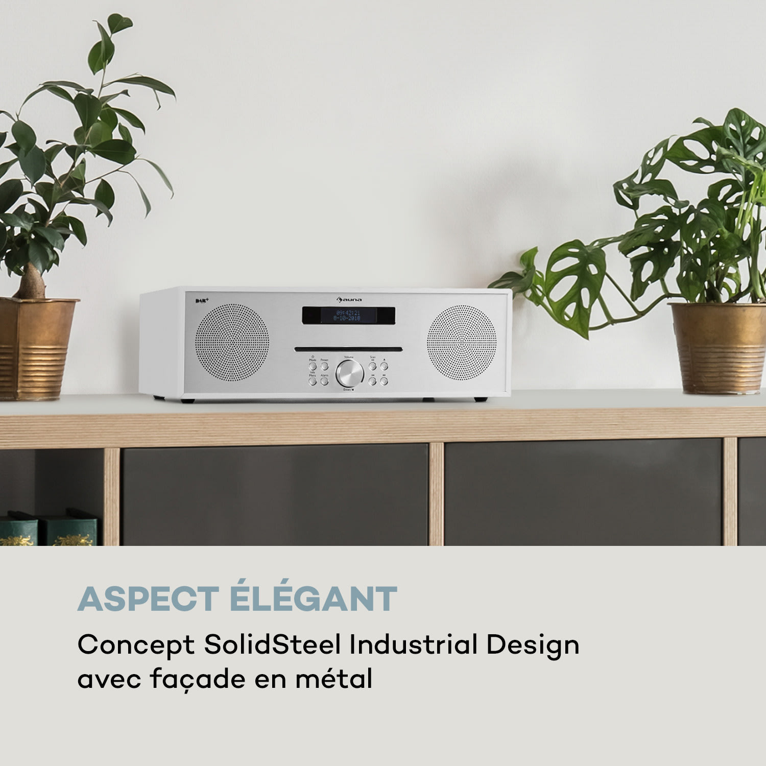Silver Star lecteur CD-DAB 2 x 20 W max. Lecteur CD Slot-In DAB+ BT Alu blanc
