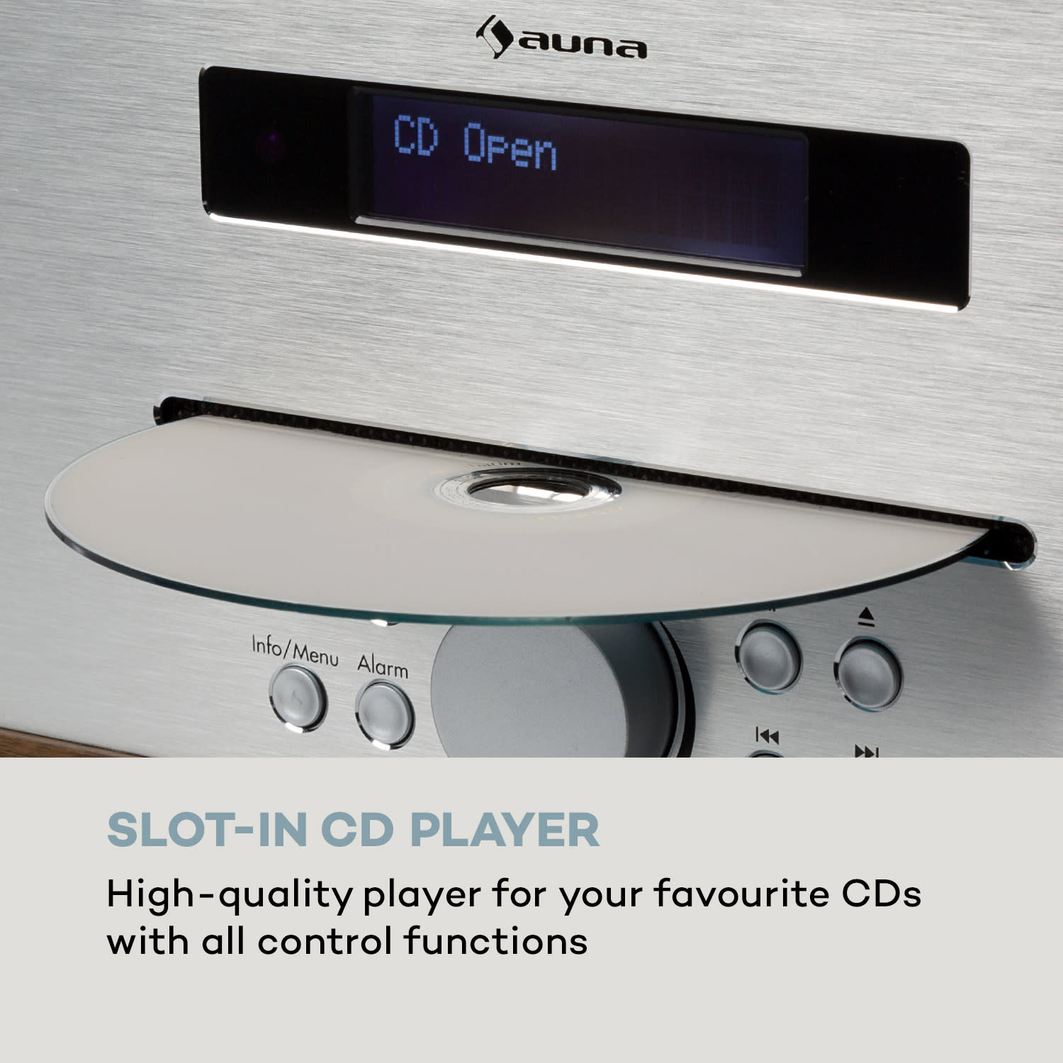 Silver Star CD-DAB Odtwarzacz CD 2 x 20 W maks. Slot-In DAB+ BT aluminium kolor biały