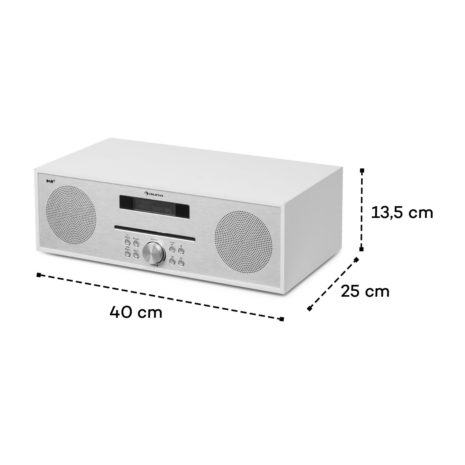 Silver Star CD-DAB Odtwarzacz CD 2 x 20 W maks. Slot-In DAB+ BT aluminium kolor biały