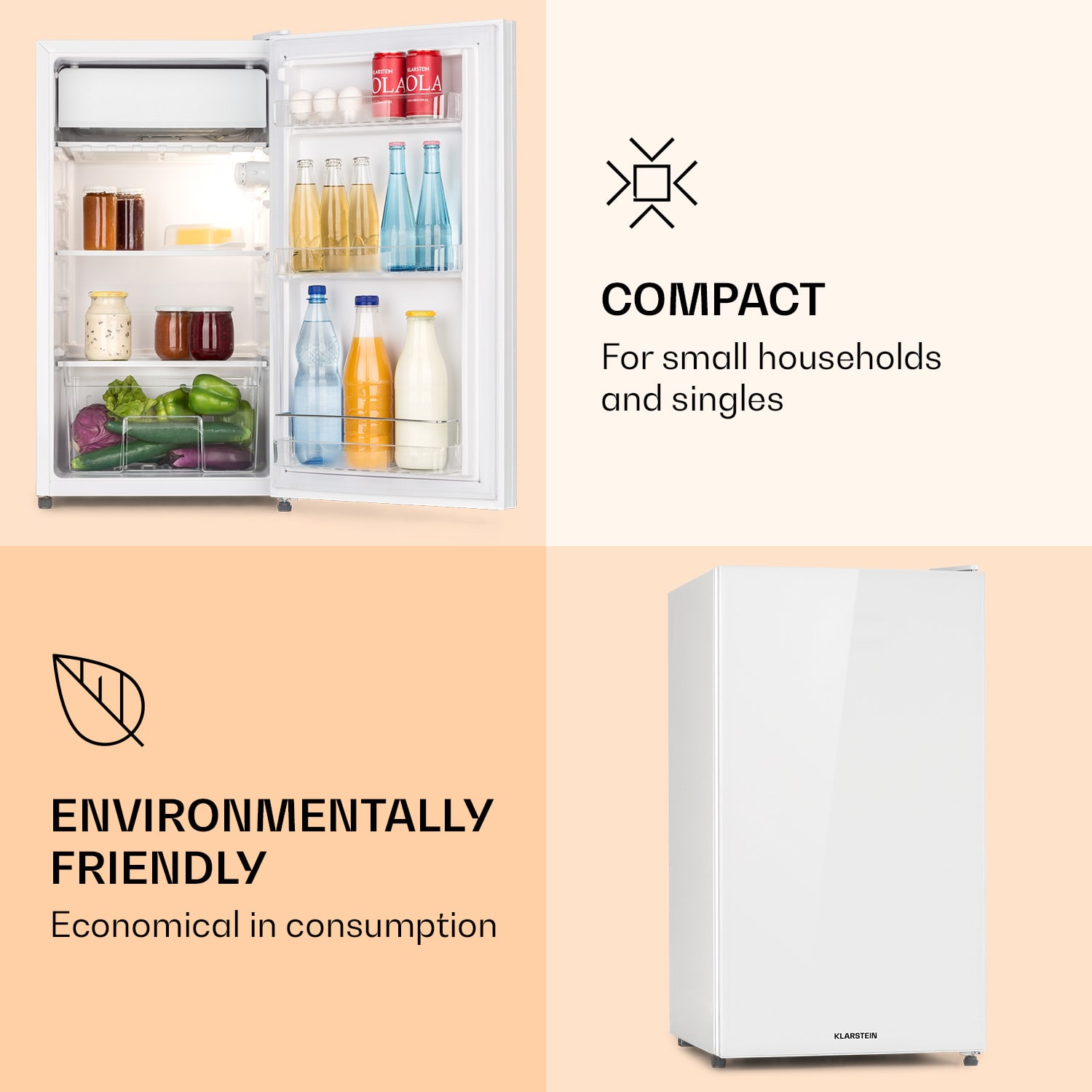 Luminance Frost koelkast 91L crispvak 2 glazen schappen 