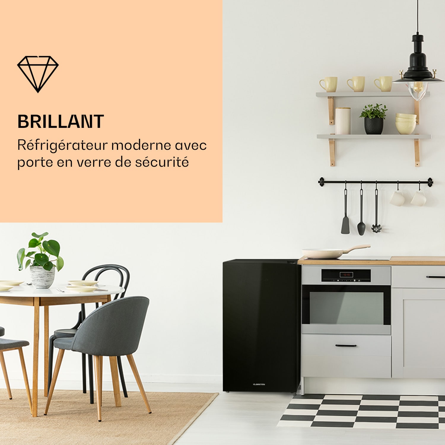 Luminance Frost koelkast 91L crispvak 2 glazen schappen 