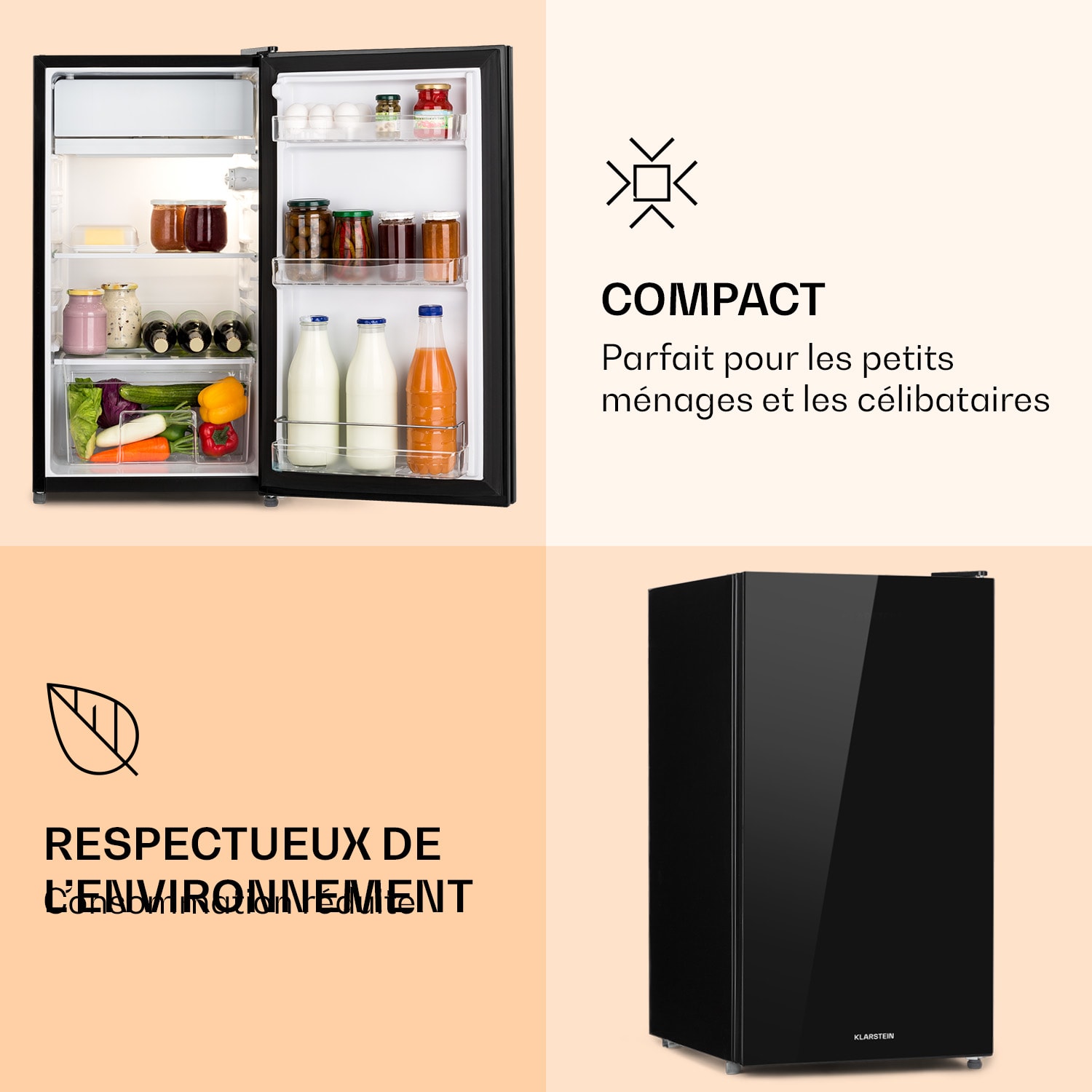 Luminance Frost koelkast 91L crispvak 2 glazen schappen 