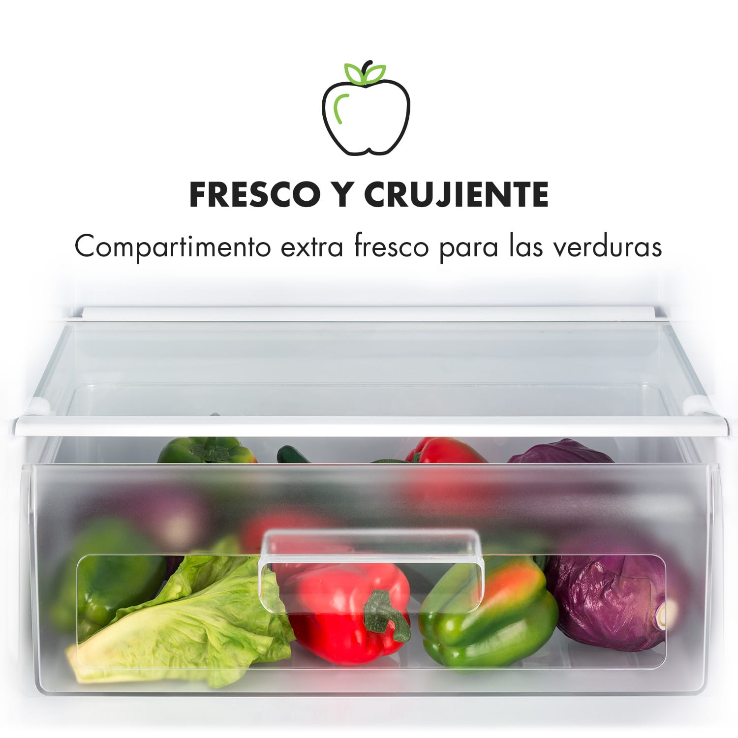 Klarstein Luminance Frost Frigorífico combi 300L A+ 4 estantes de cristal Cajón de verdura Crisper Negro 