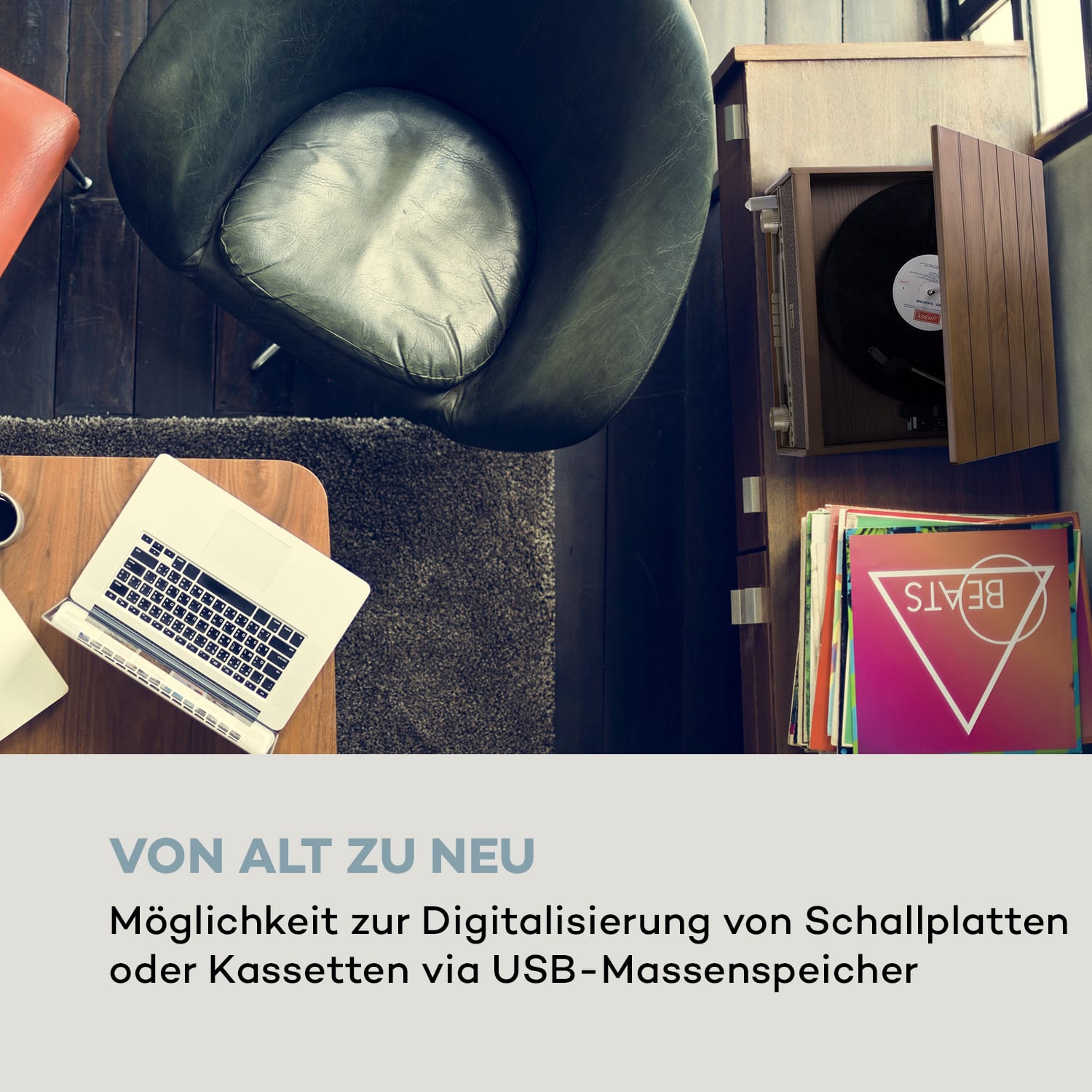 Belle Epoque 1910 Retro-Stereoanlage Plattenspieler CD Lautsprecher 