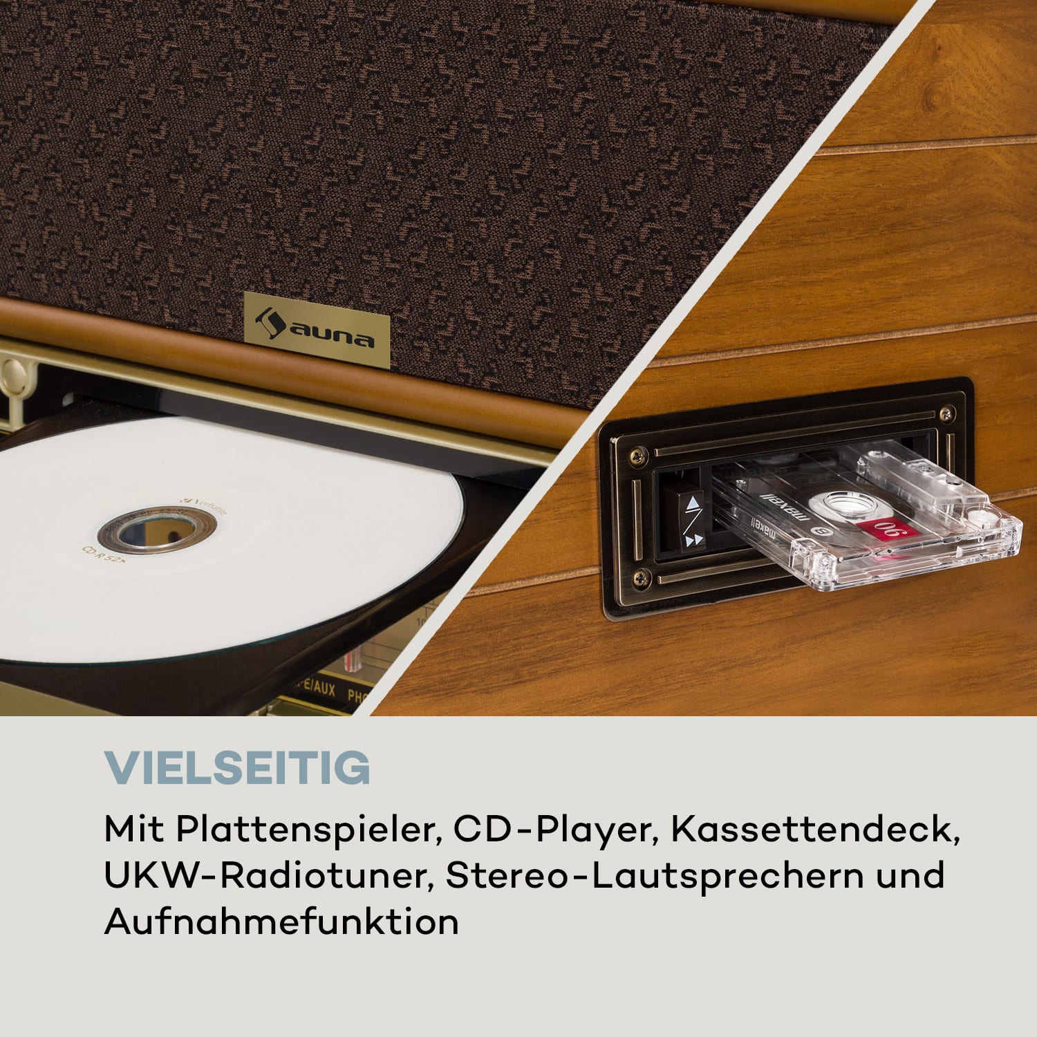 Belle Epoque 1910 Retro-Stereoanlage Plattenspieler CD Lautsprecher 