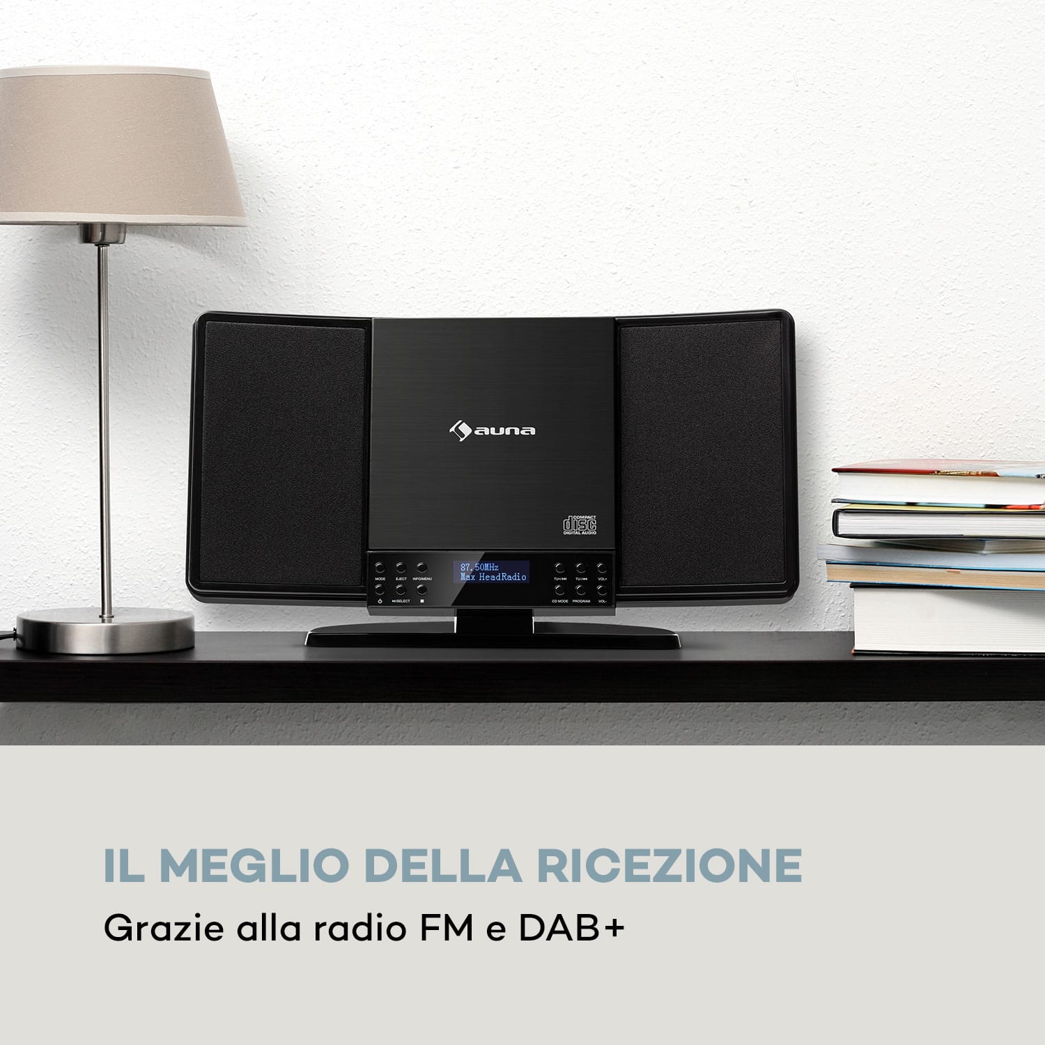 V14-DAB Imianto Stereo Verticale CD FM e DAB+ BT nero 