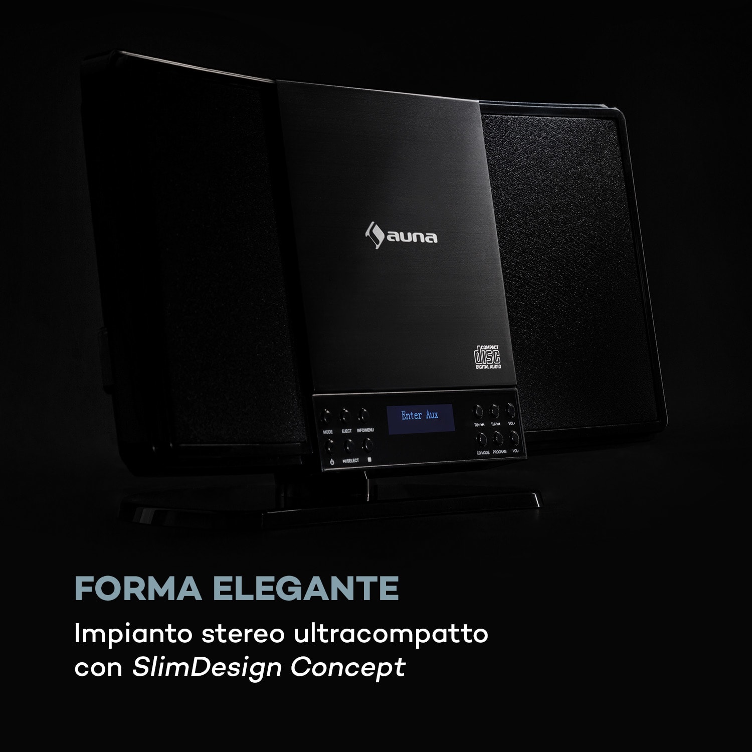 V14-DAB Imianto Stereo Verticale CD FM e DAB+ BT nero 