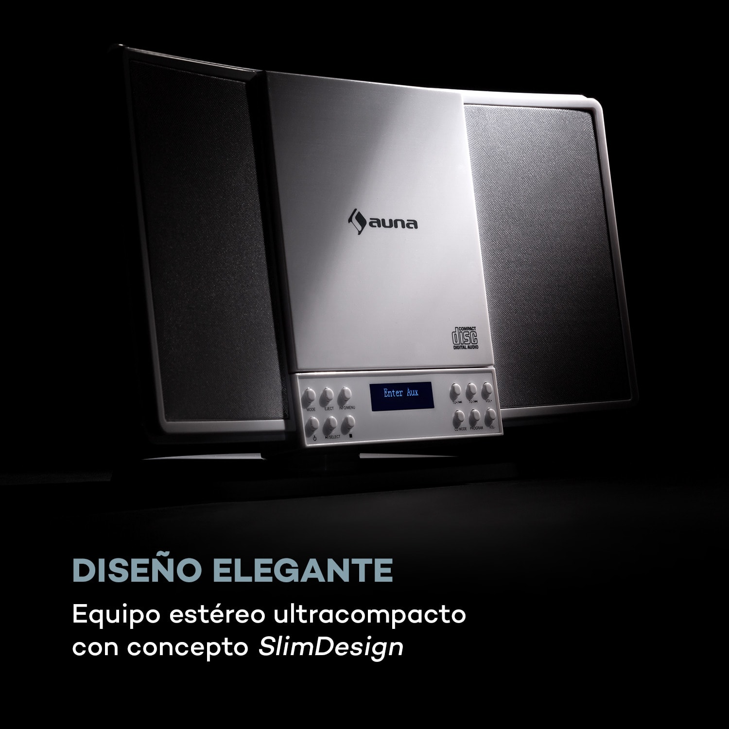 V14-DAB Equipo estéreo vertical CD Sintonizador FM y DAB+ Bluetooth Blanco Blanco