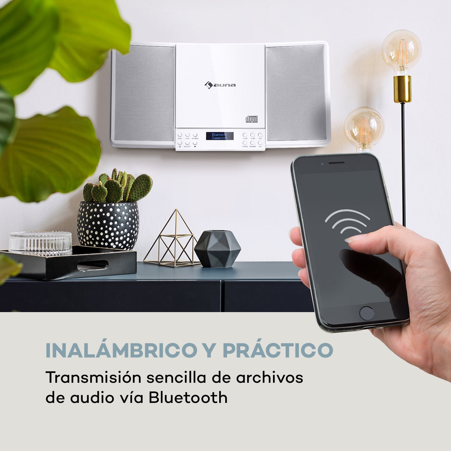 V14-DAB Equipo estéreo vertical CD Sintonizador FM y DAB+ Bluetooth Blanco Blanco