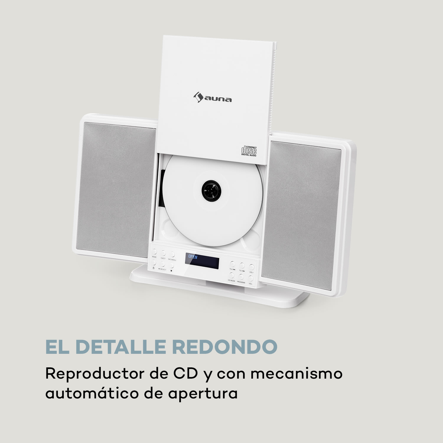 V14-DAB Equipo estéreo vertical CD Sintonizador FM y DAB+ Bluetooth Blanco Blanco