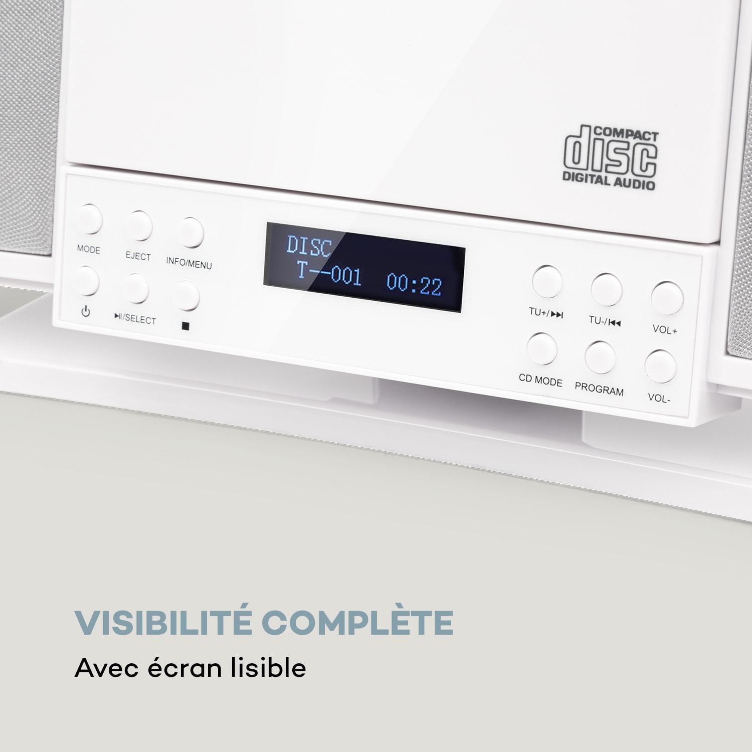 V14-DAB verticaal-stereo-installatie CD FM en DAB+ tuner BT wit Wit