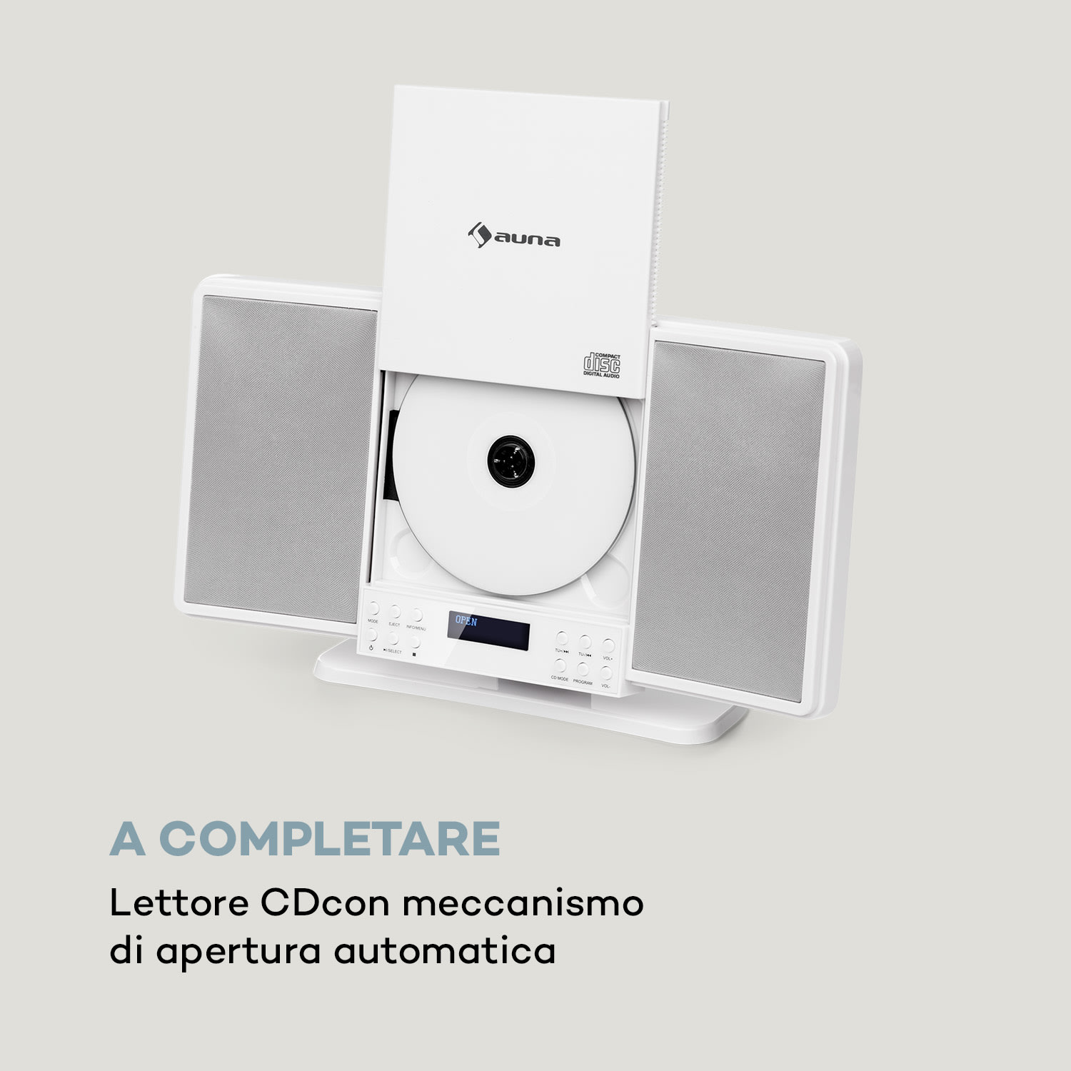 V14-DAB Impianto Stereo Verticale CD FM e DAB+ BT bianco Bianco