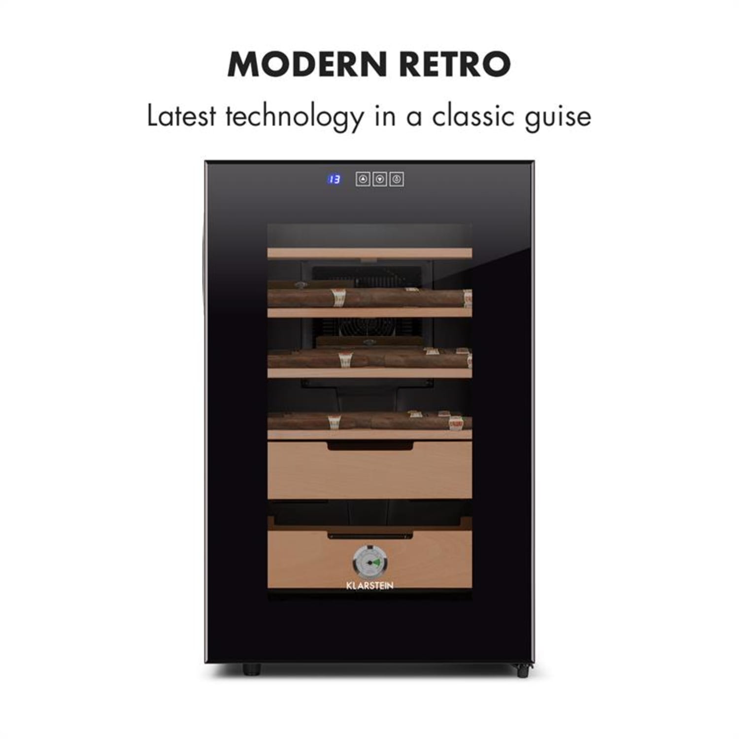 El Presidente 65 humidori 70 W kosketus setripuinen 65 l LED musta 65 l | Ruostumaton Teräs