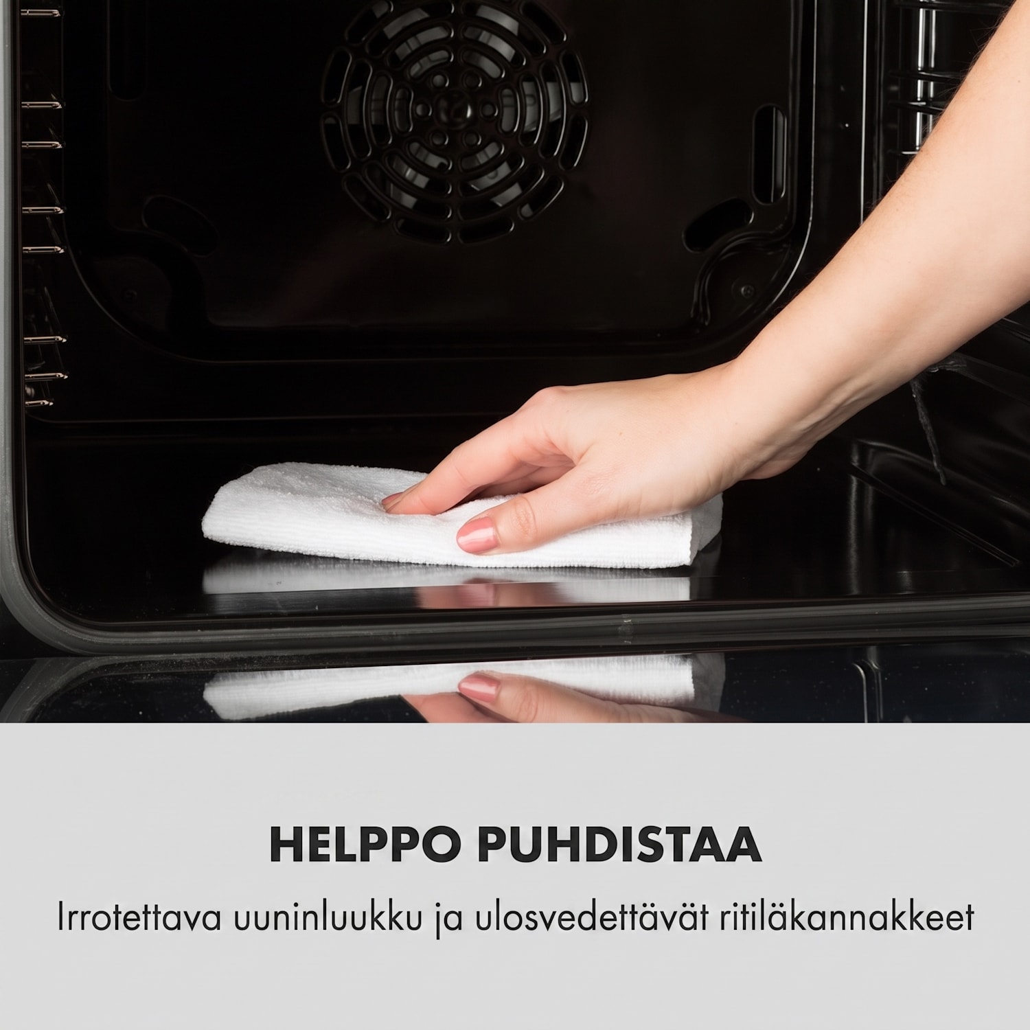 Kalahari sähköuuni integroitava 2300 W 7 toimintoa musta 