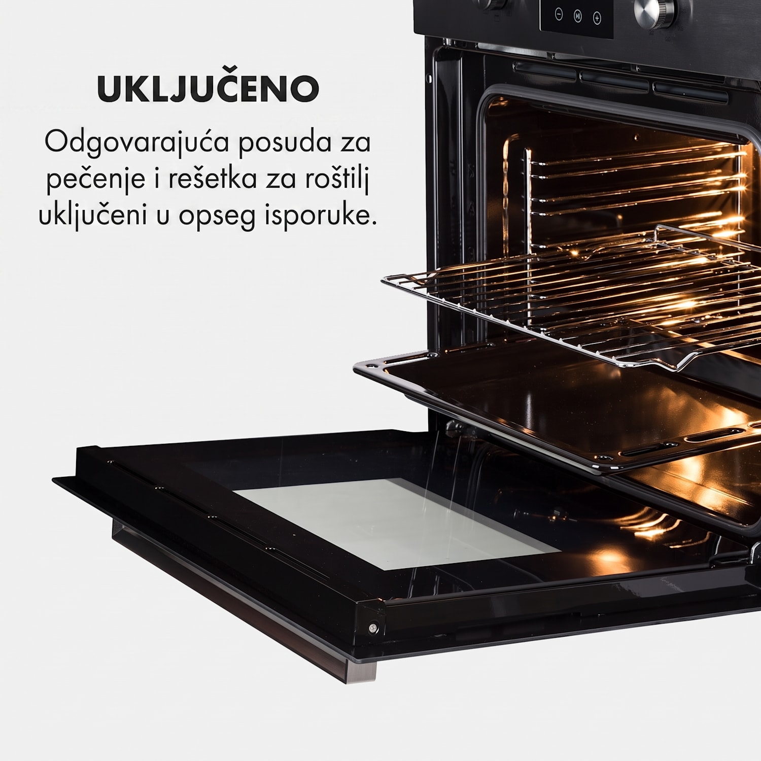 Kalahari, električna ugradbena pećnica, 2300 W, 7 funkcija, crna 