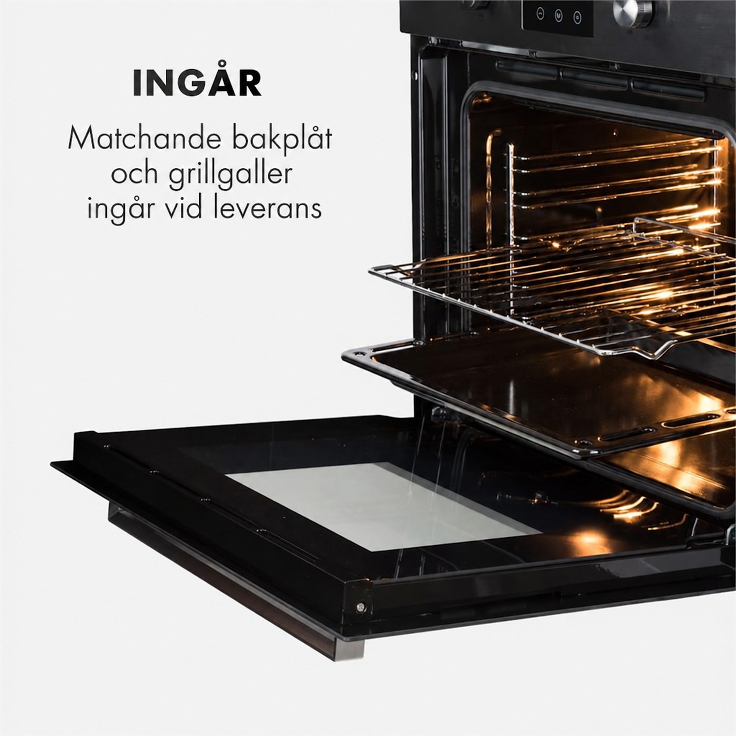 Kalahari elektrisk inbyggnadsugn 2 300 W 7 funktioner svart 