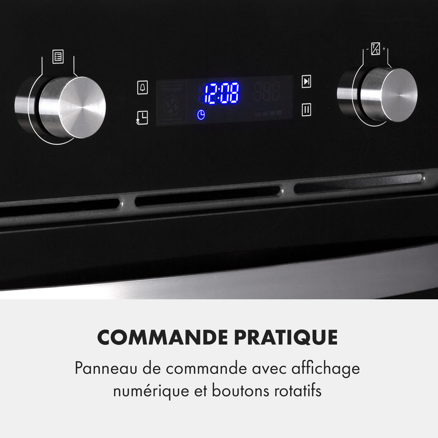 Gusteau elektrische inbouw oven 2950W 8 functies Zwart
