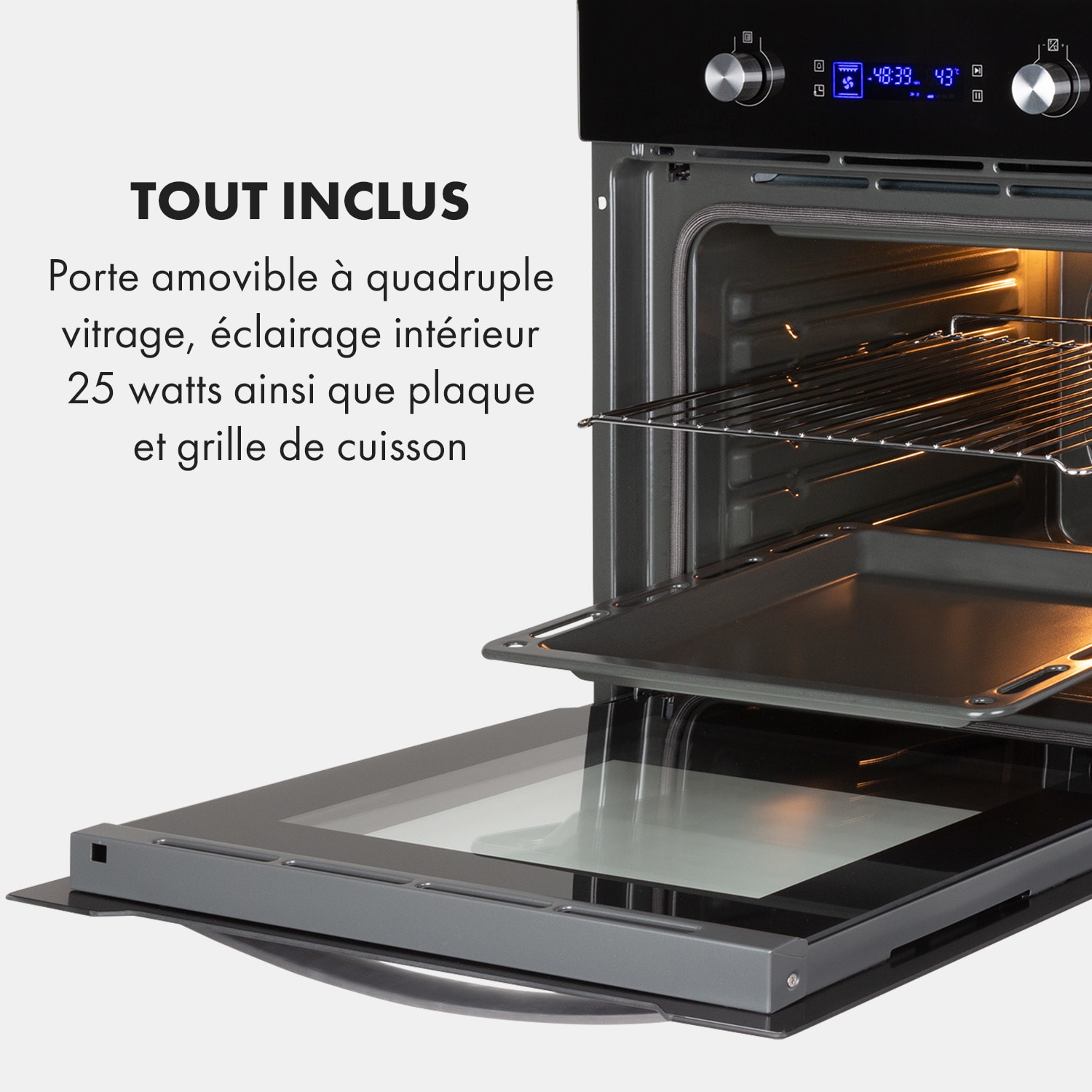 Gusteau elektrische inbouw oven 2950W 8 functies Zwart