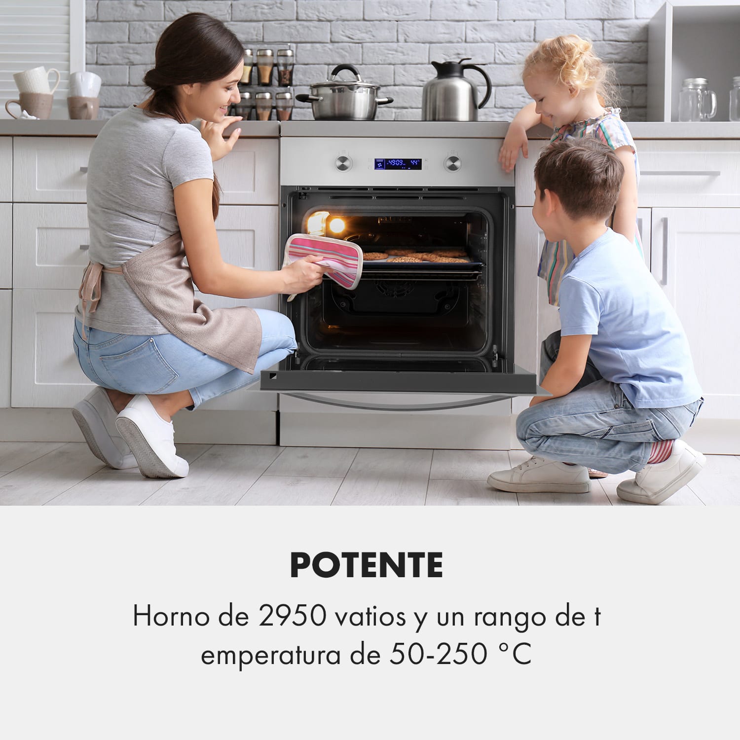 Gusteau Horno eléctrico encastrable 2950W 8 funciones  Blanco