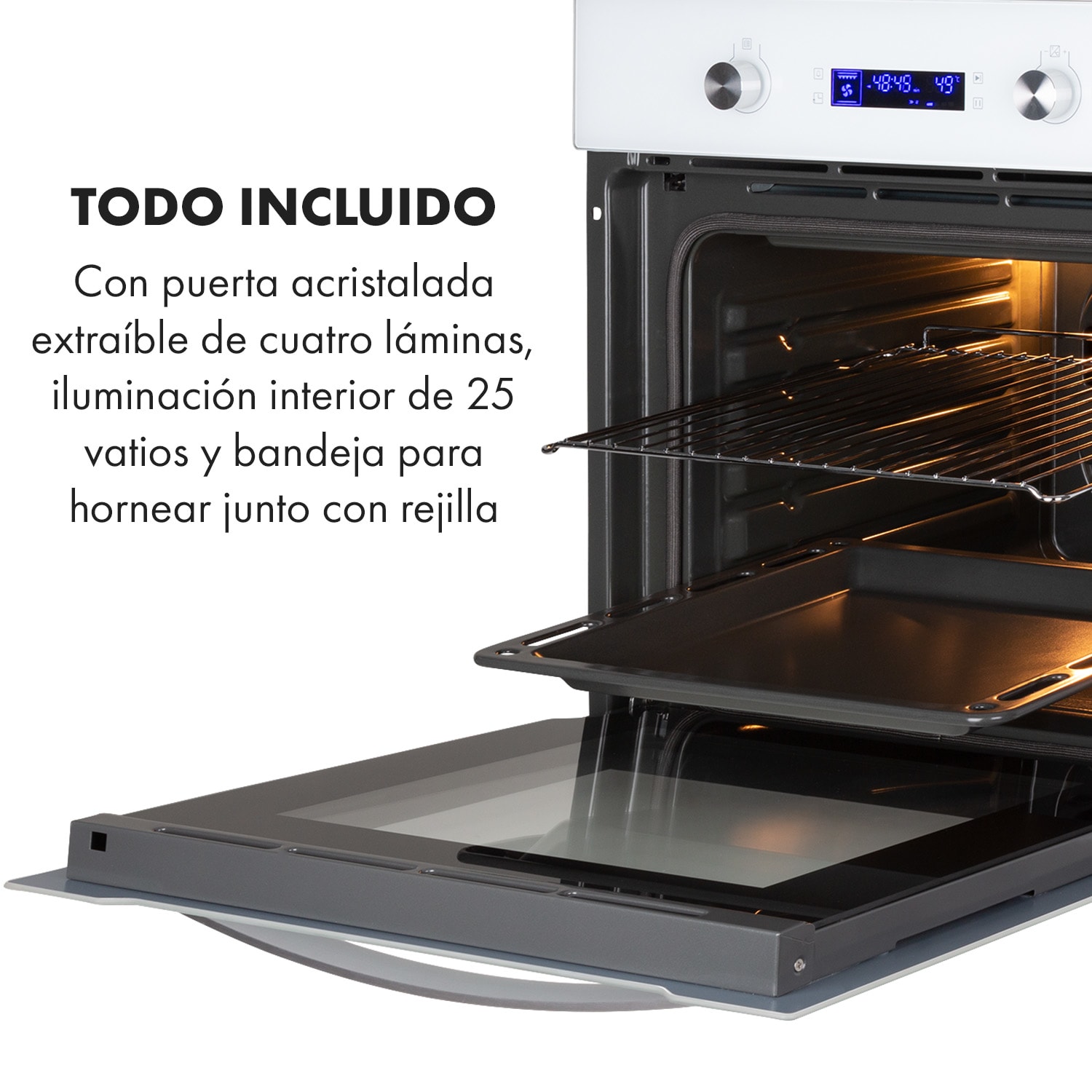 Gusteau Horno eléctrico encastrable 2950W 8 funciones  Blanco