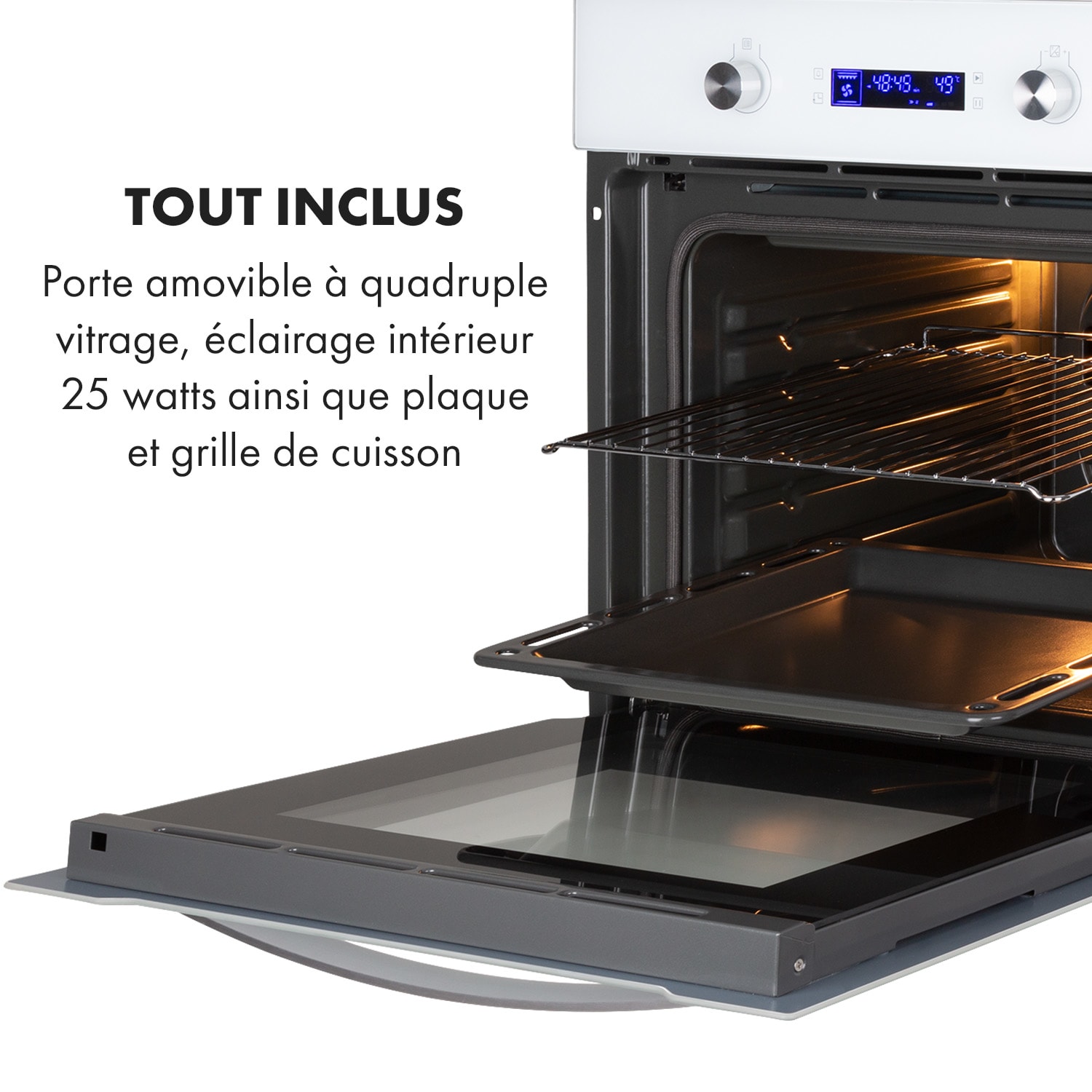 Gusteau elektrische inbouw oven 2950W 8 functies Wit