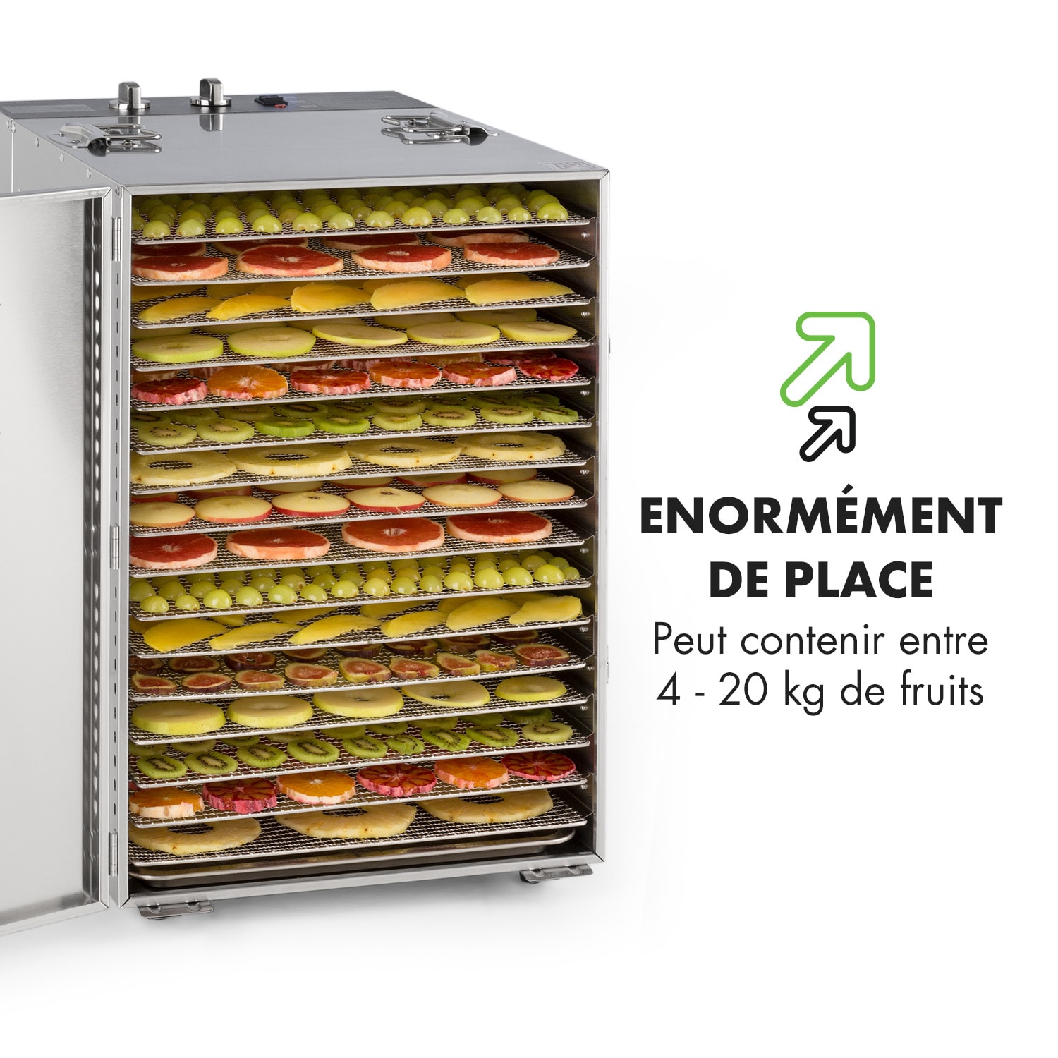 Master Jerky 16 Déshydrateur alimentaire 1500W 40-90 °C - inox argent 16 étages