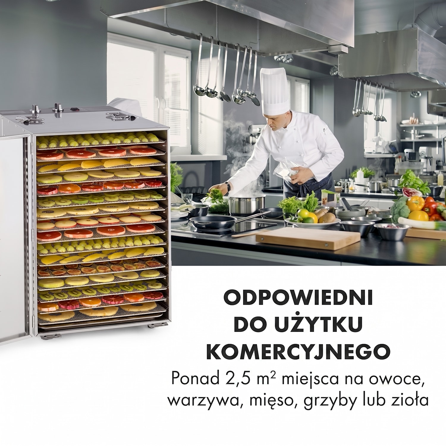 Pro Master Jerky 16, suszarka do żywności, 1500 W, 40–90°C, timer 15-godzinny 16 poziomów