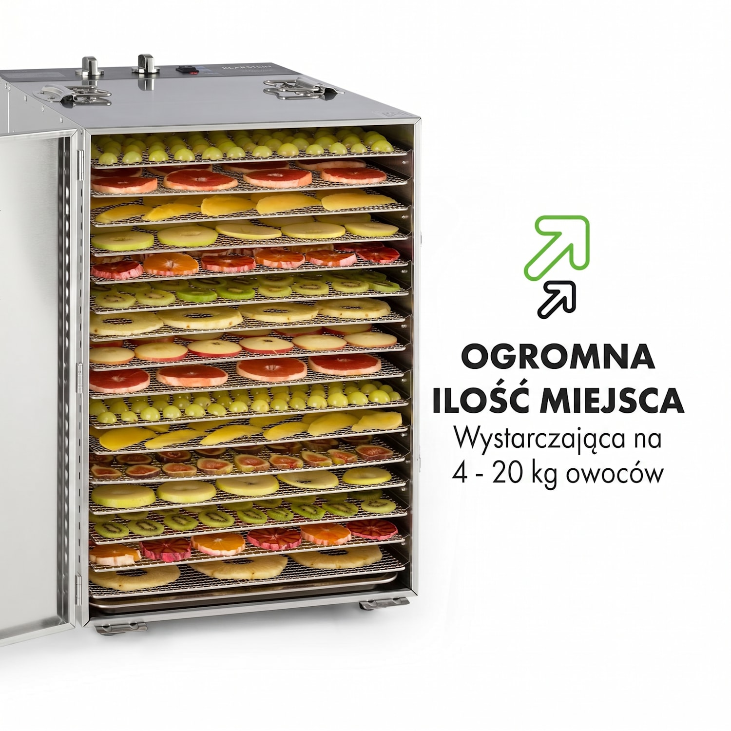 Pro Master Jerky 16, suszarka do żywności, 1500 W, 40–90°C, timer 15-godzinny 16 poziomów