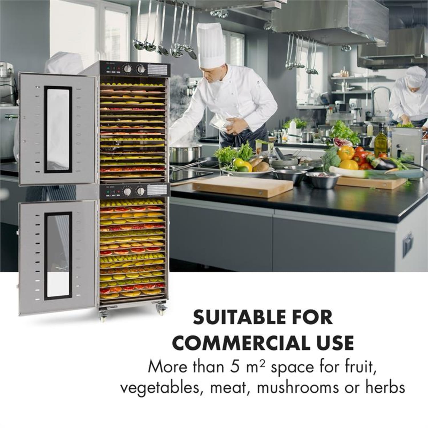 Master Jerky 32, sušička potravin, 4500 W, 40 - 90 °C, 15-hod. časovač, ušlechtilá ocel, stříbrná