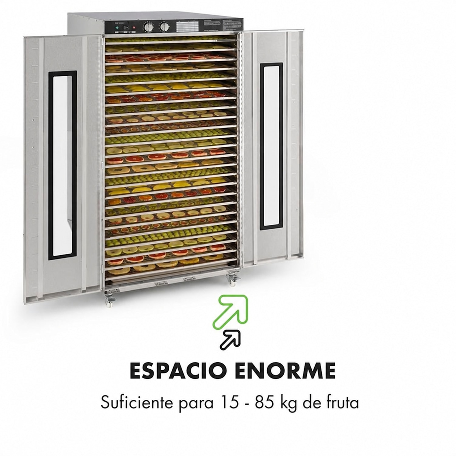 Master Jerky 24 Deshidratador de alimentos 5850W 40-90ºC Temporizador 15h Acero inoxidable Plateado 24 bandejas
