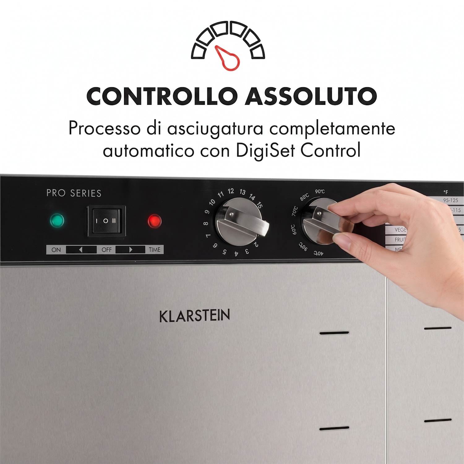Master Jerky 24 Essiccatore 5850W 40-90 °C Timer da 15h Inox argento 24 scomparti