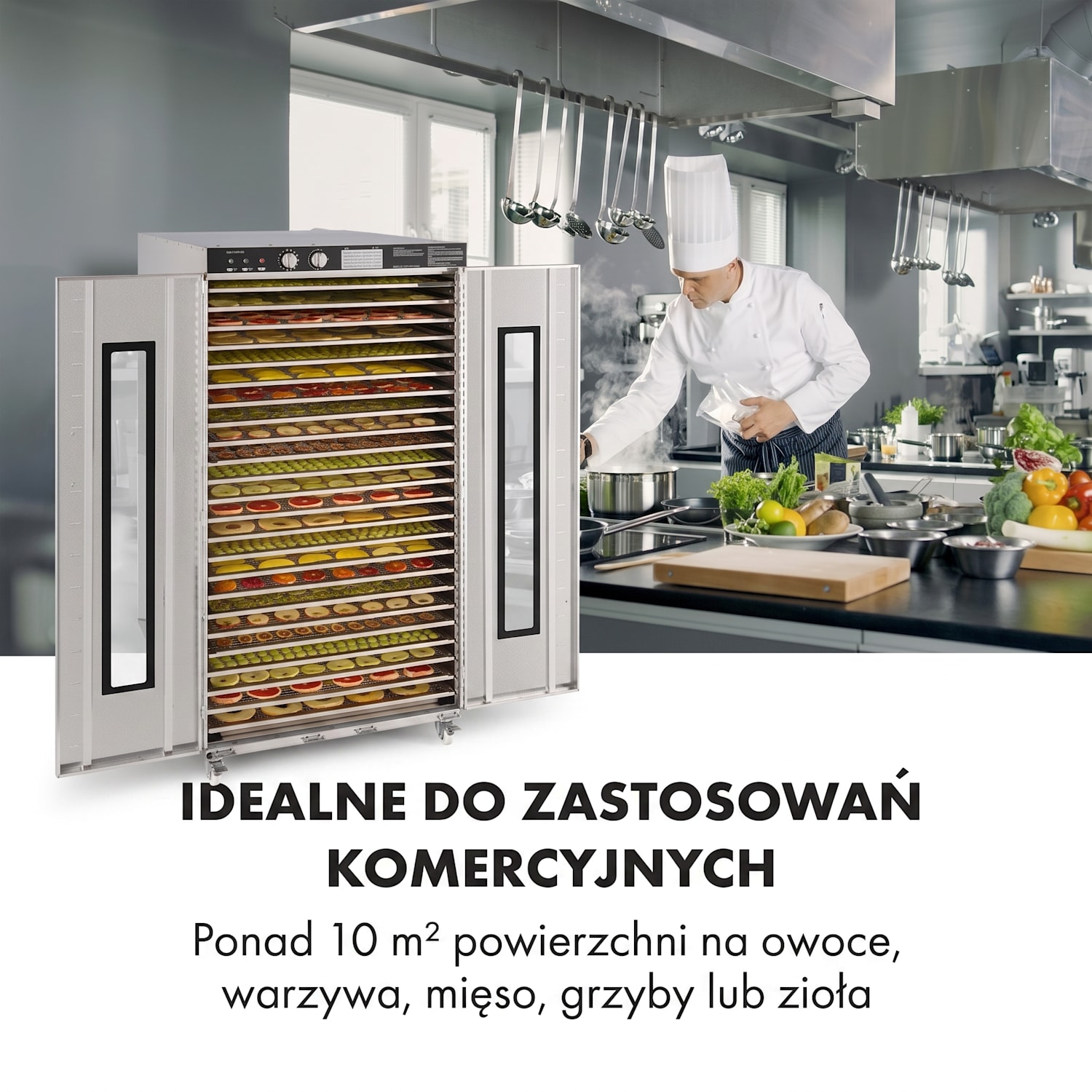 Master Jerky 24, suszarka do żywności, 5850 W, 40–90°C, timer 15-godzinny, stal nierdzewna 24 poziomów