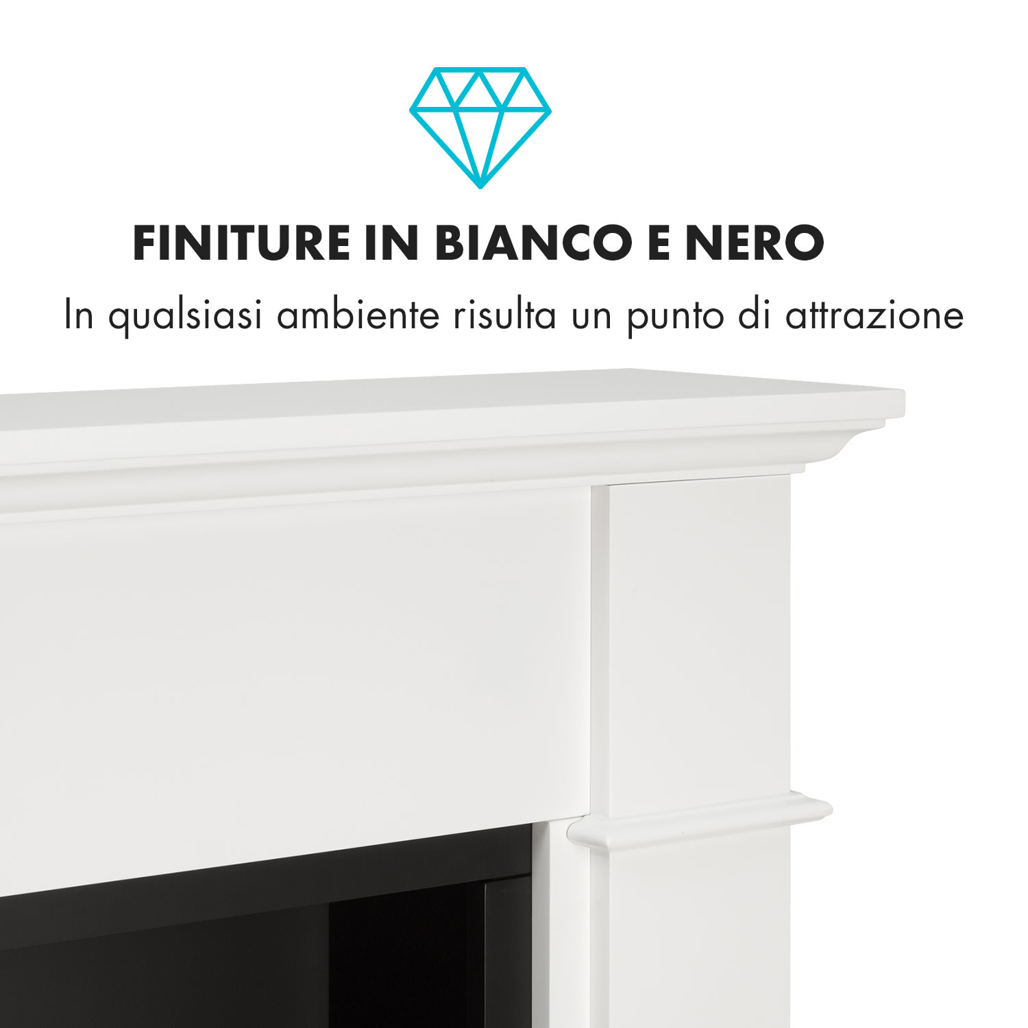 Biel Alloggiamento camino design elegante MDF bianco without fireplace inset