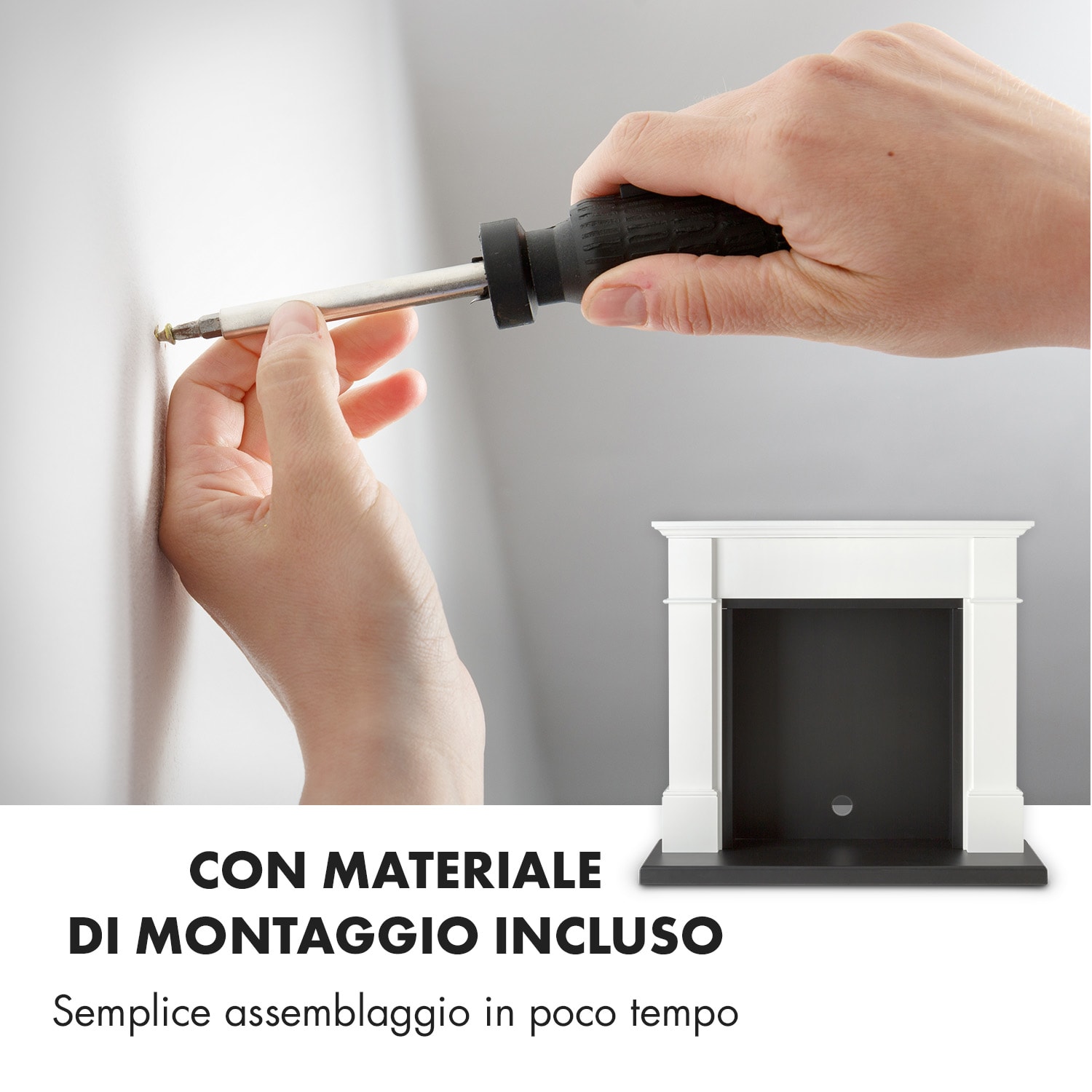 Biel Alloggiamento camino design elegante MDF bianco without fireplace inset