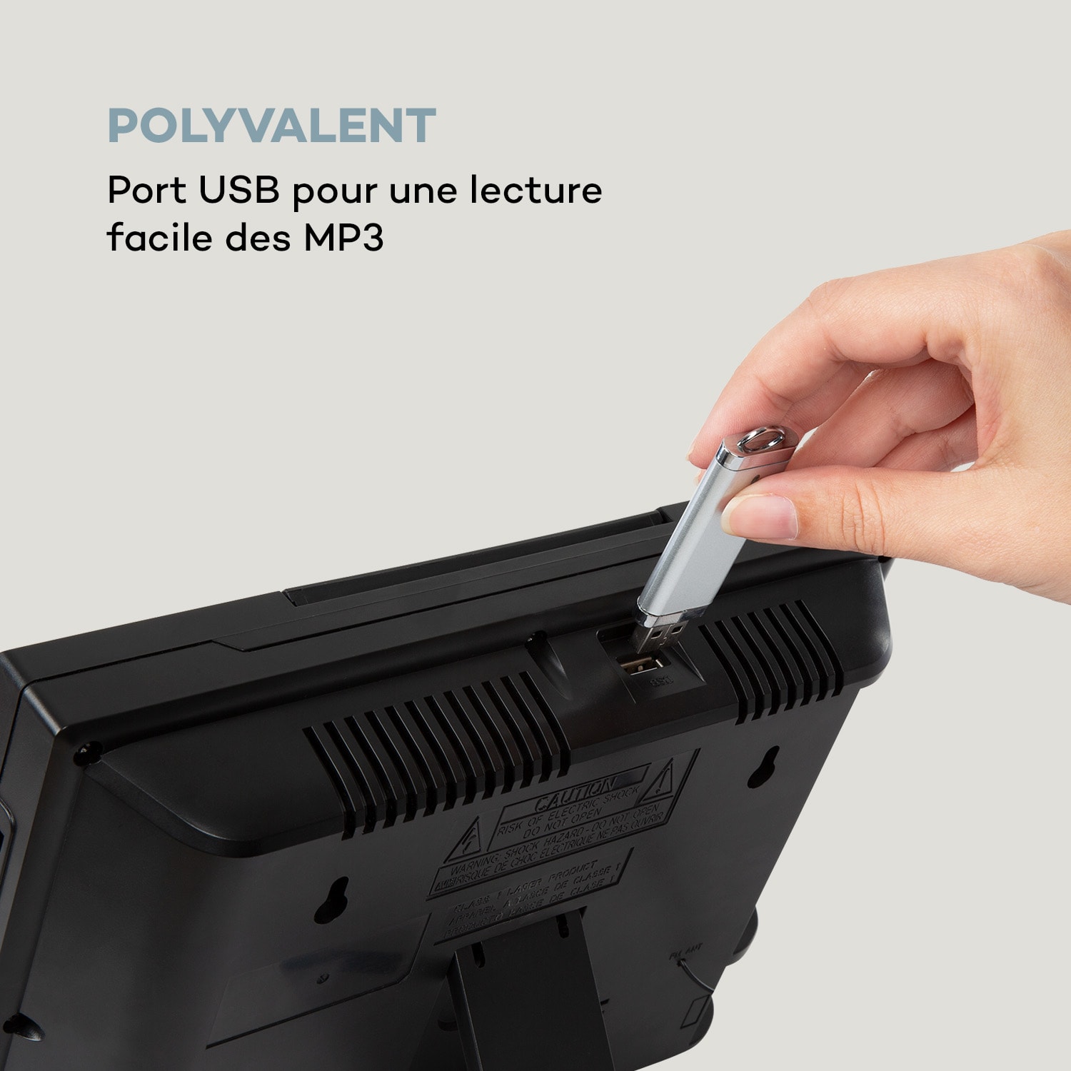 Wallie Micro chaîne Lecteur CD Bluetooth port USB + télécommande - noire
