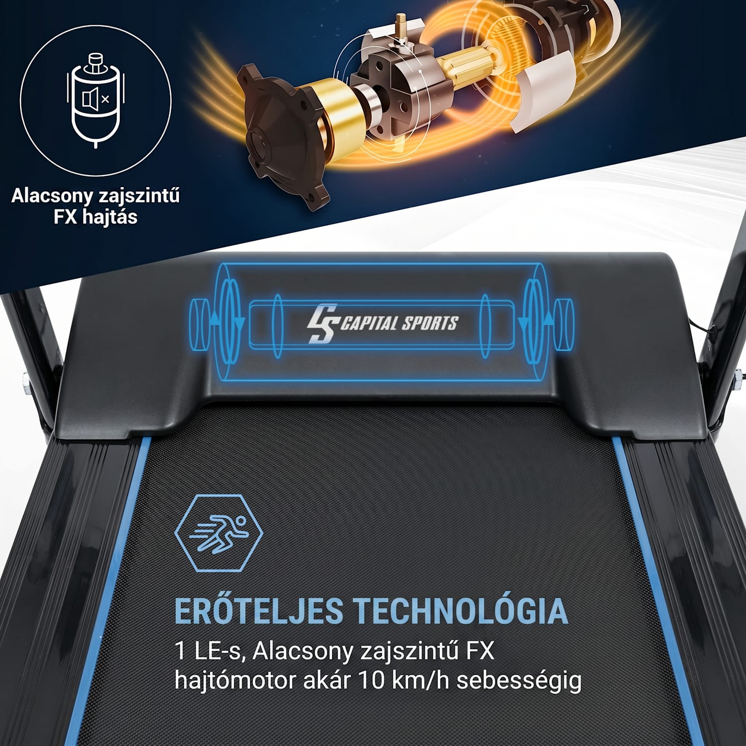 Pacemaker F60, futópad, 1.0 HP, önkenő, Bluetooth 