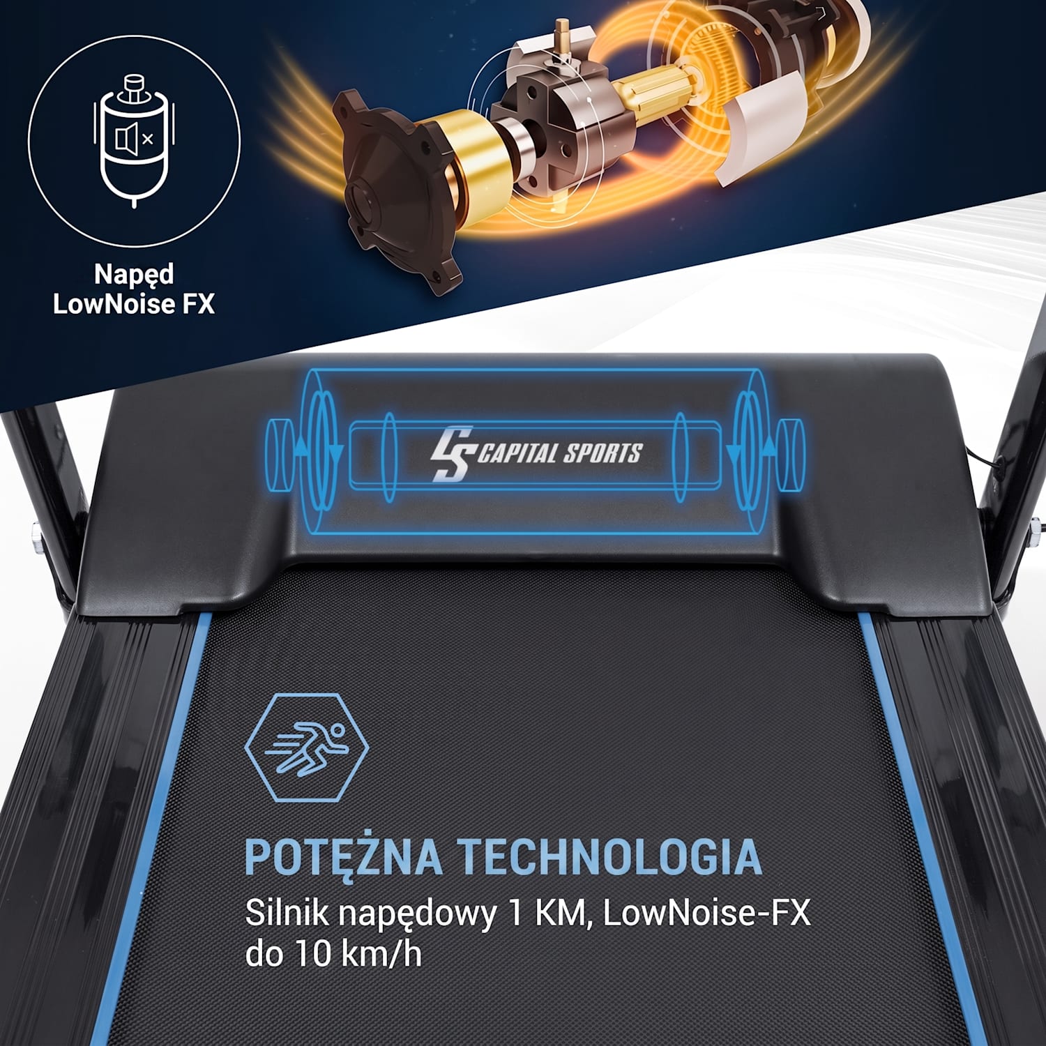 Pacemaker F60, bieżnia, 1.0 KM, samosmarujący, bluetooth 