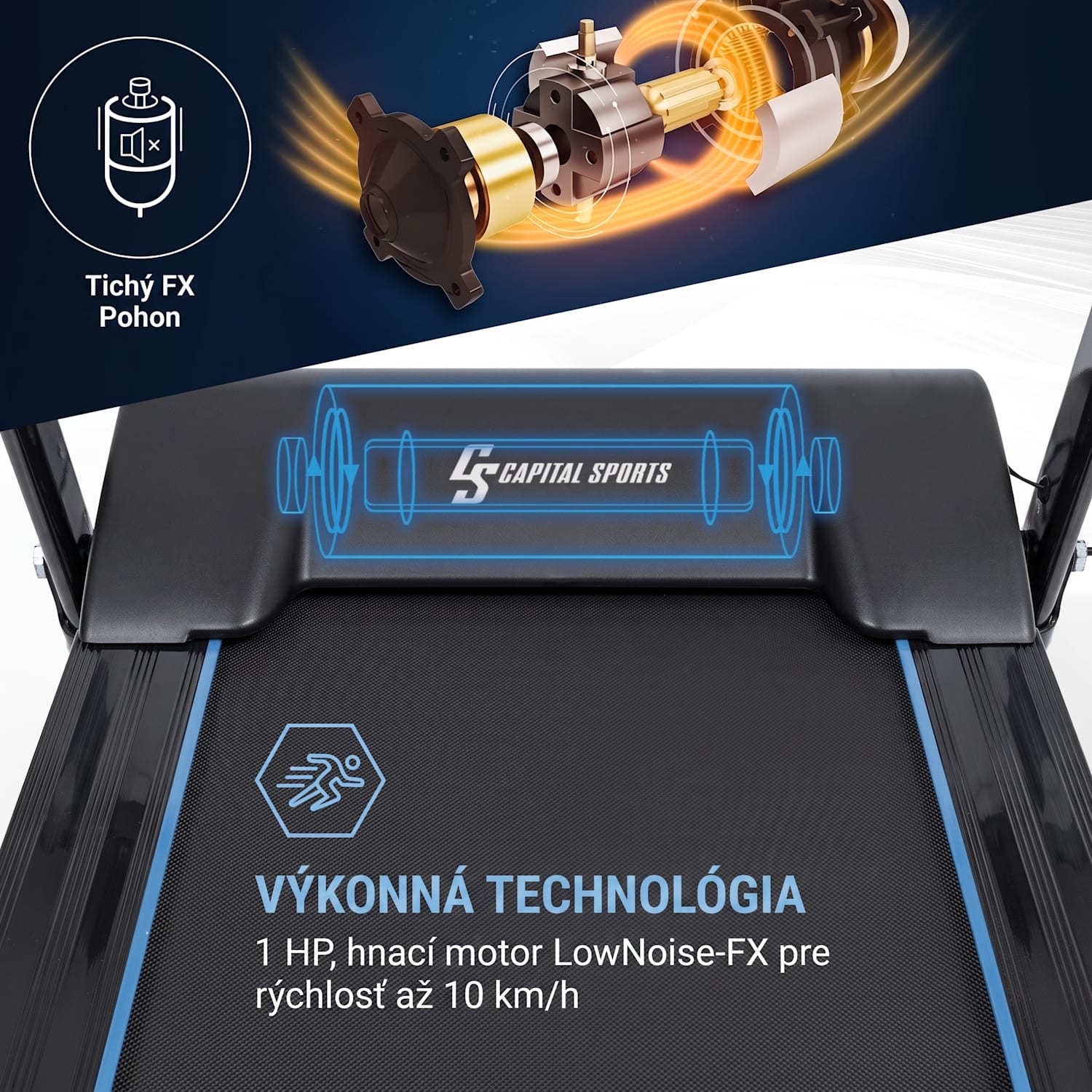 Pacemaker F60, bežecký pás, 1,0 HP, samopremazávací, Bluetooth 