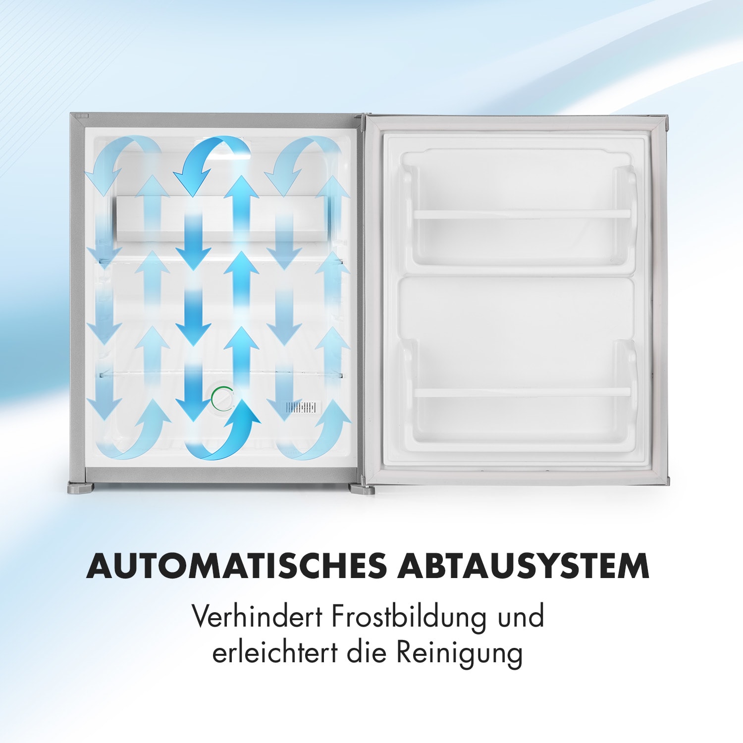 Nagano S Mini-Kühlschrank 38l 0dB 0-8°C geräuschlos 54,5cm silber 38 Ltr | Silber
