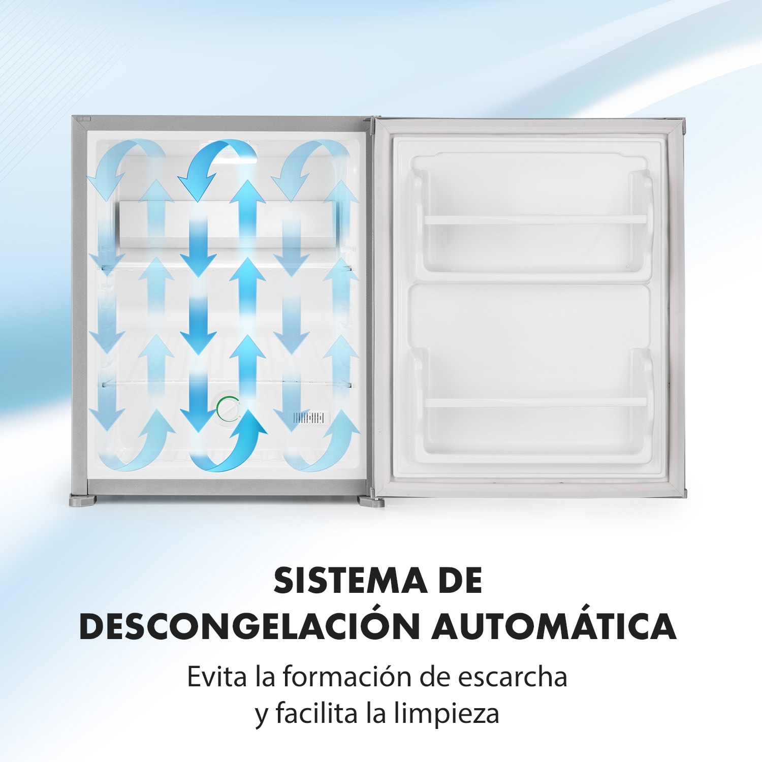 Nagano S Frigorífico pequeño 38l 0dB 0-8°C Silencioso 54,5cm Plateado 38 L | Plata
