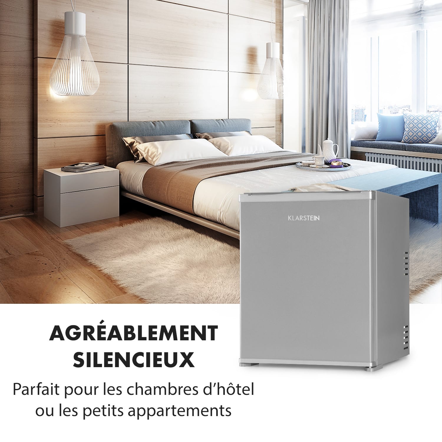 Nagano S mini-réfrigérateur 38 l 0 dB 0-8°C silencieux 54,5 cm argent 38 L | Argent