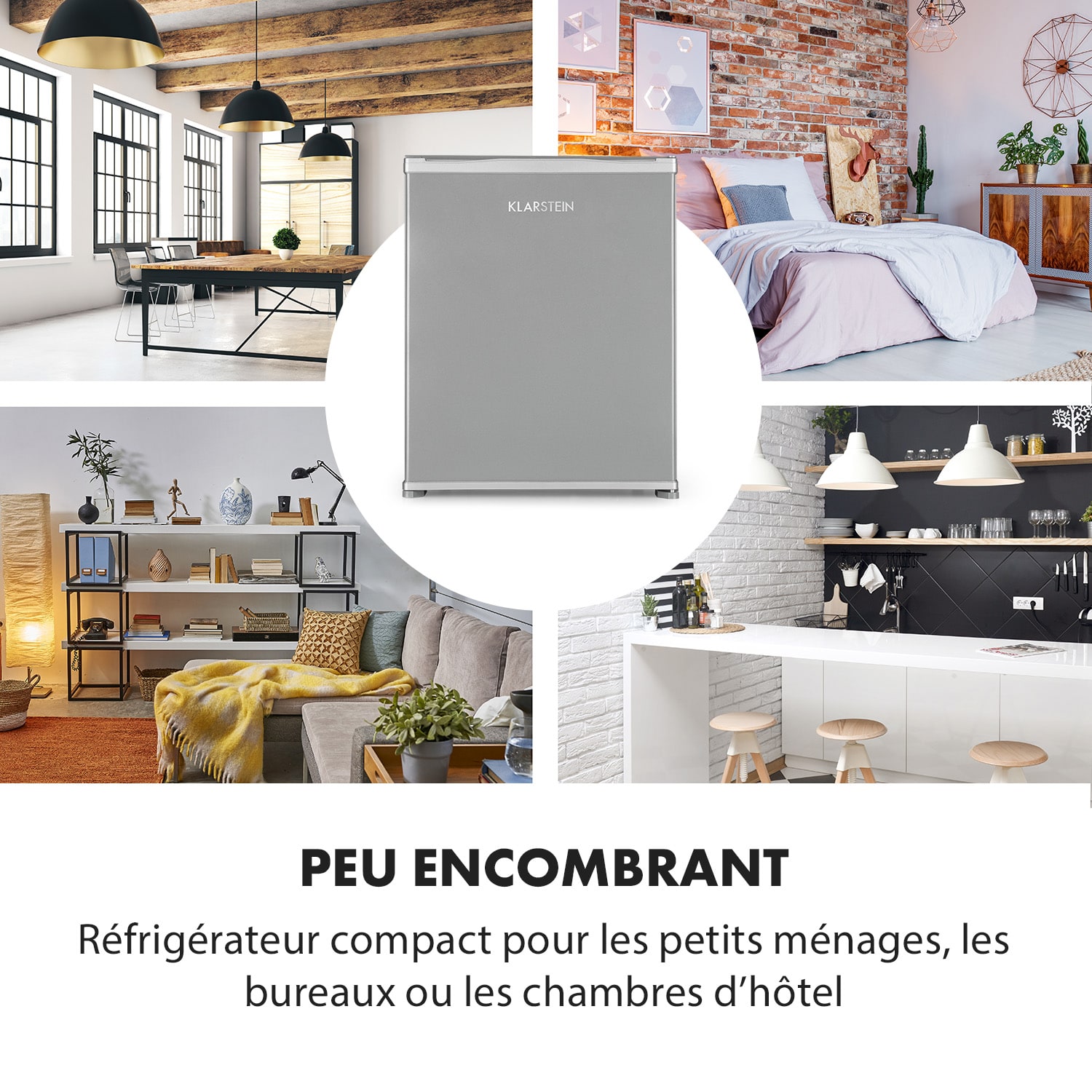 Nagano S mini-réfrigérateur 38 l 0 dB 0-8°C silencieux 54,5 cm argent 38 L | Argent