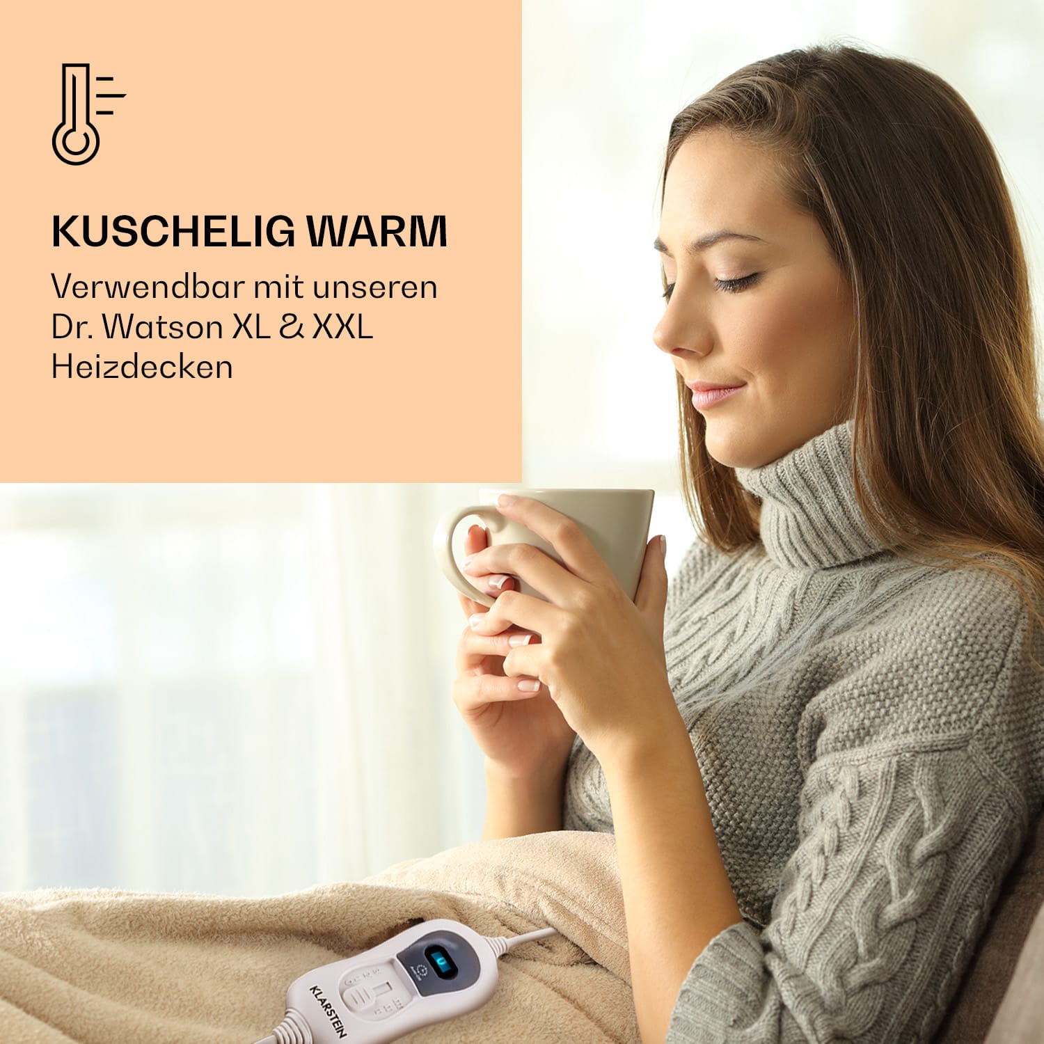 Fernbedienung für Dr. Watson XL & XXL Heizdecke Ersatzteil LED-Display 2 m abnehmbar 